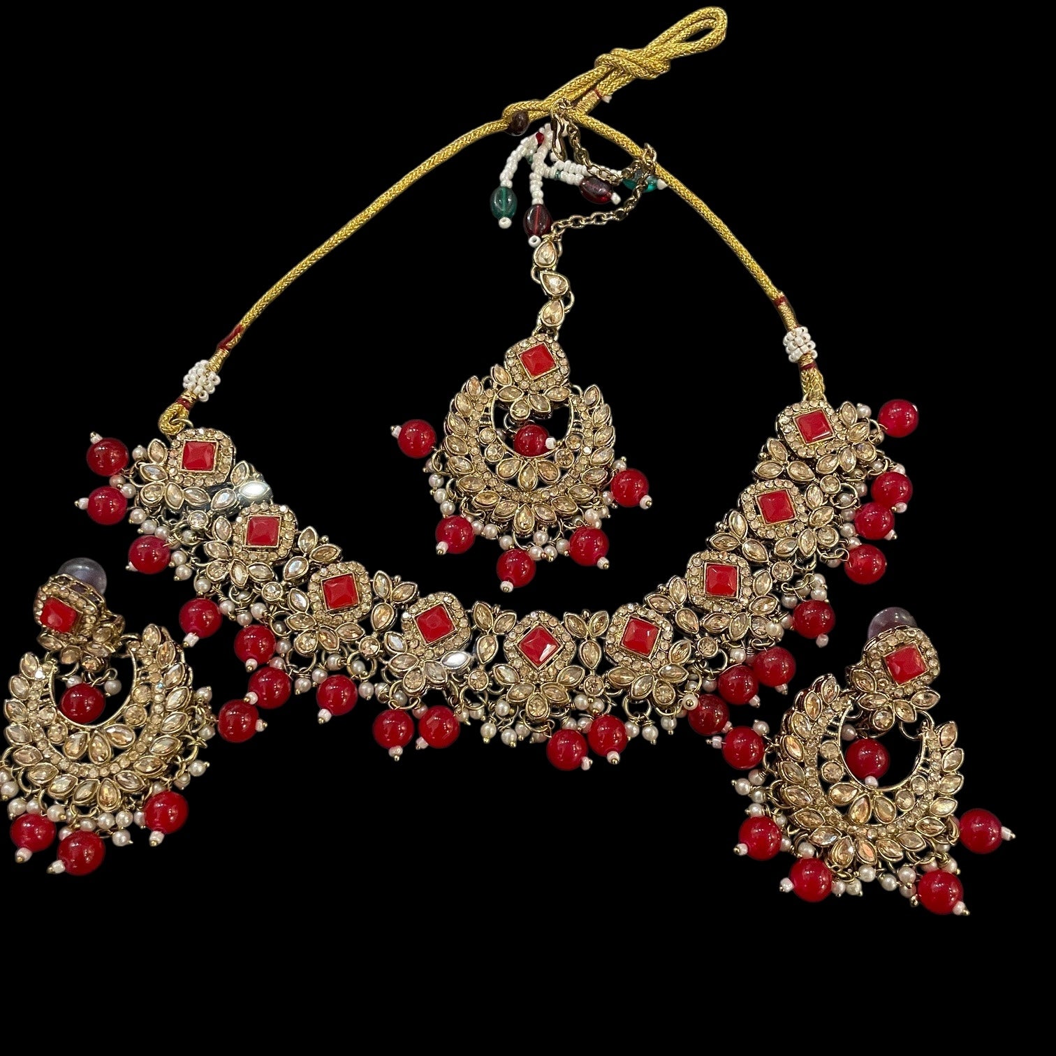 DT Chandbali Diamond Necklace Sets-Many Colors