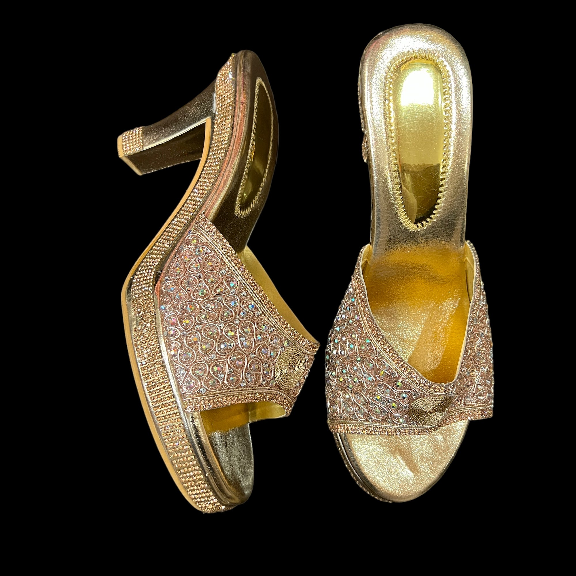 DT Rose Gold Platform Sandals - Vintage India NYC