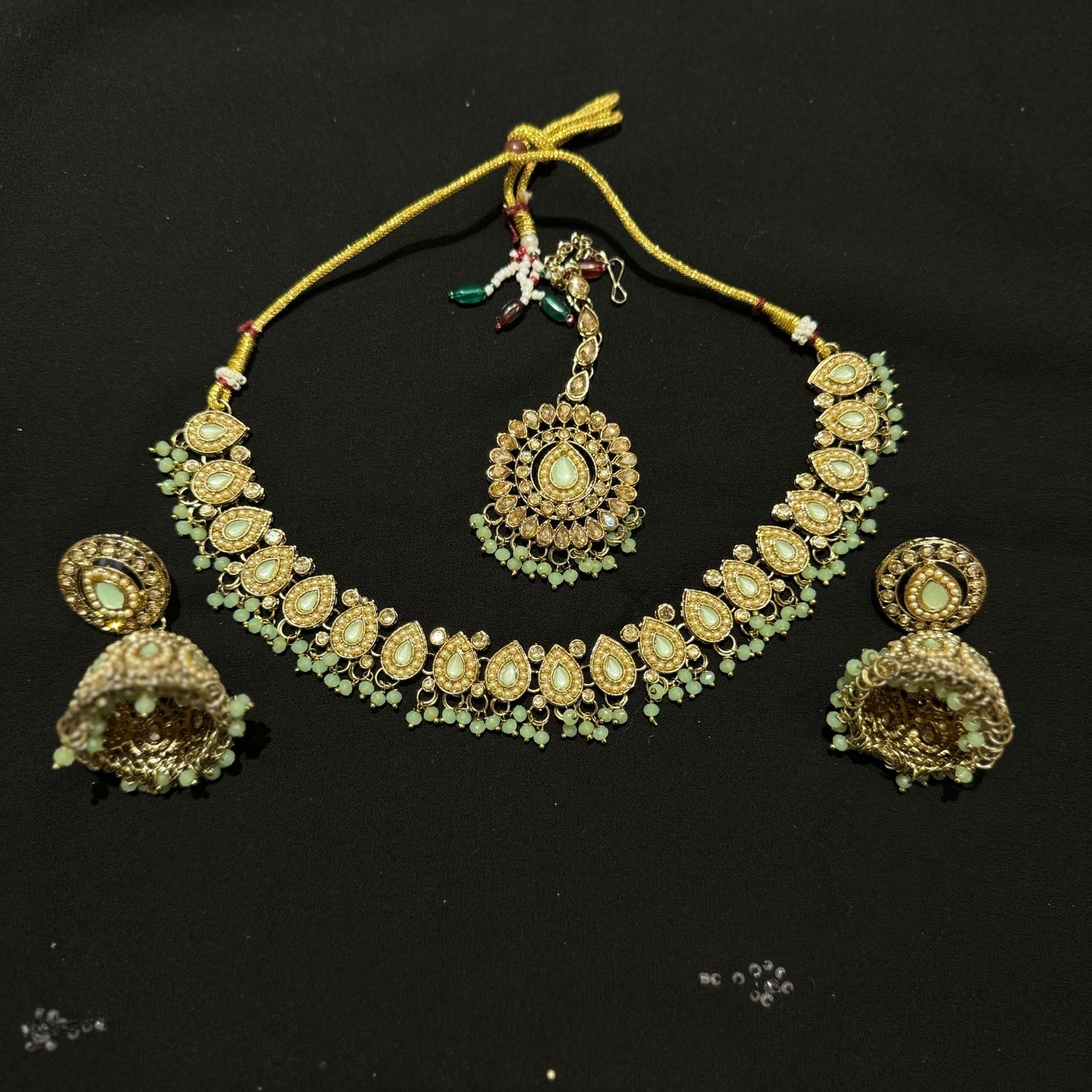 Teardrop Jhumka Necklace Sets-Many Colors