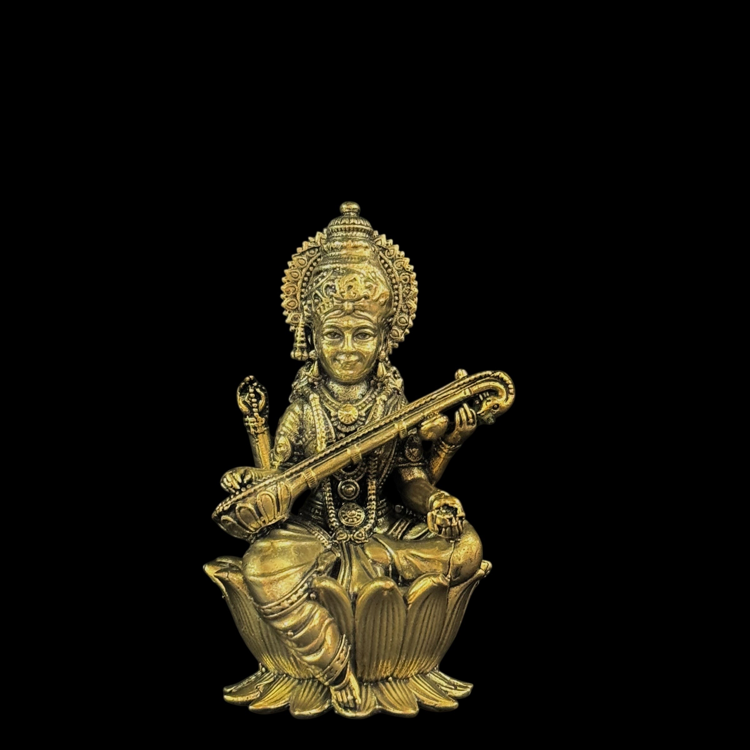 GM Fine Brass Lakshmi Ganesh Saraswati 3in