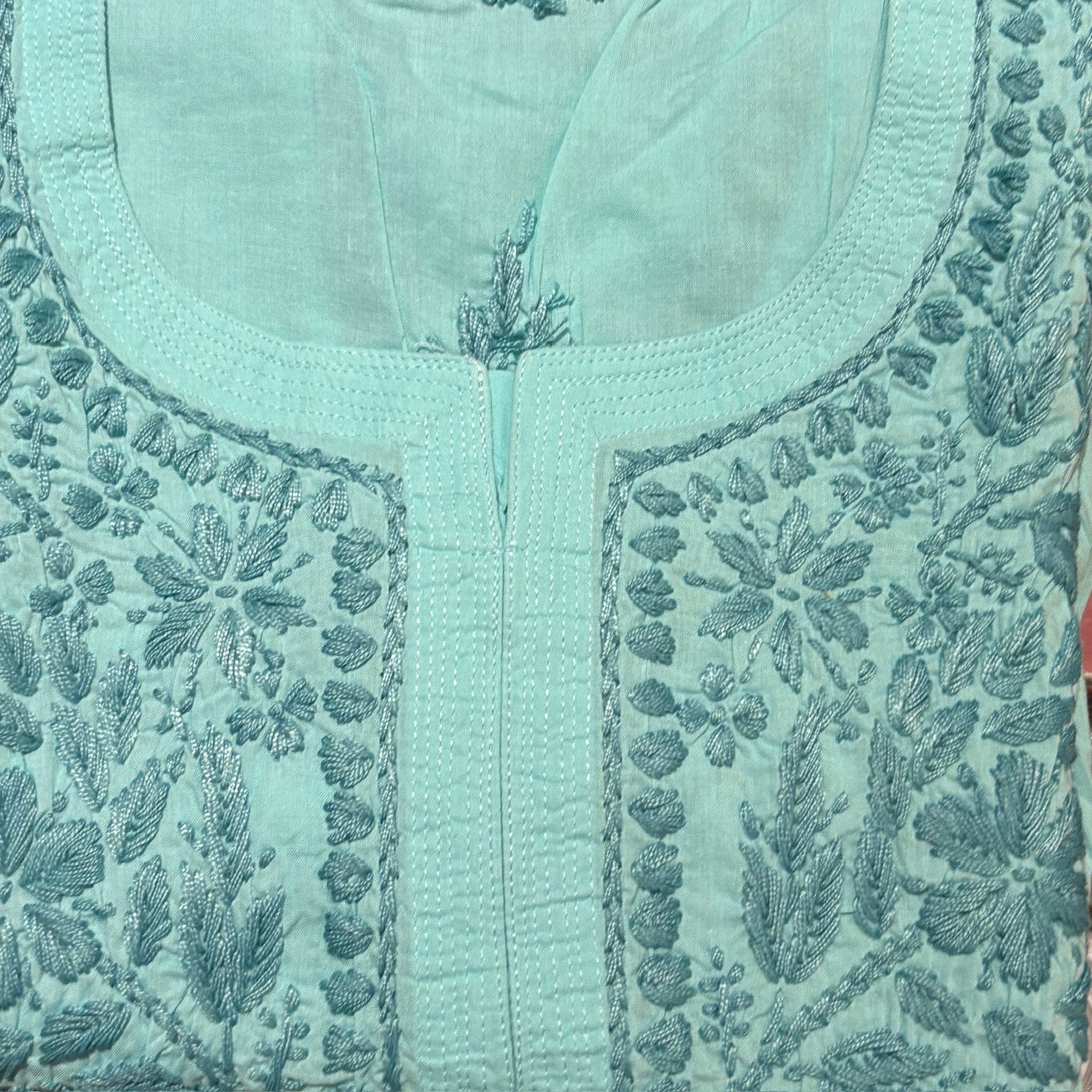 MA Short Embroidered Cotton Kurti-Size 36