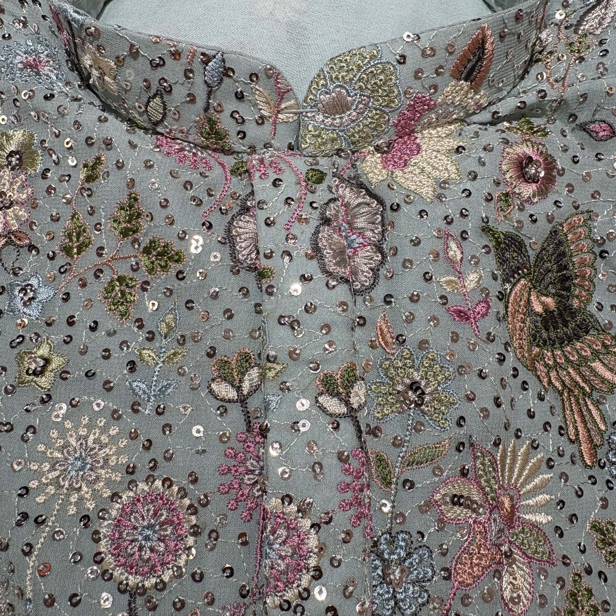 Sea Green Heavy Embroidered Kurta