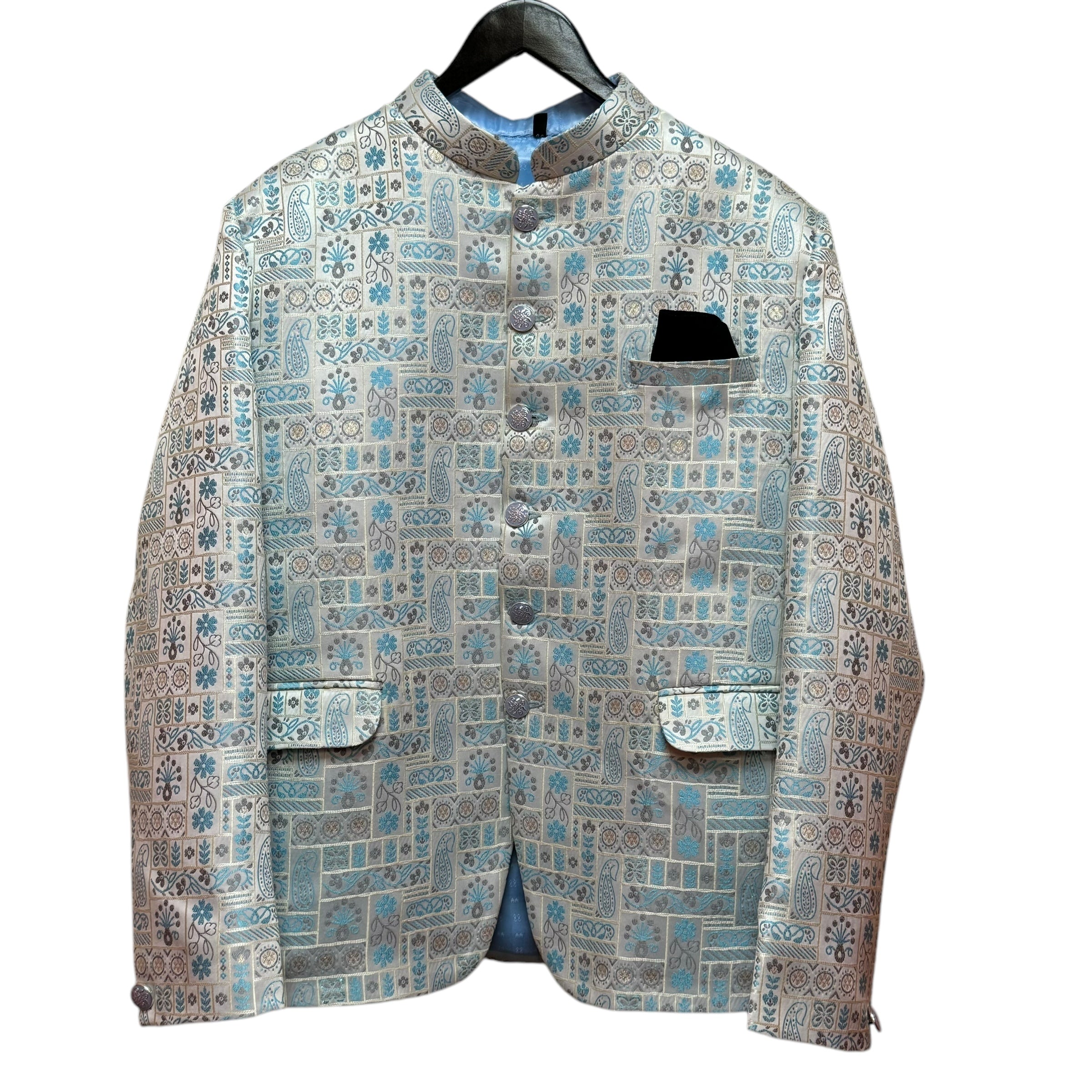 Sky Floral Jodhpuri Jacket