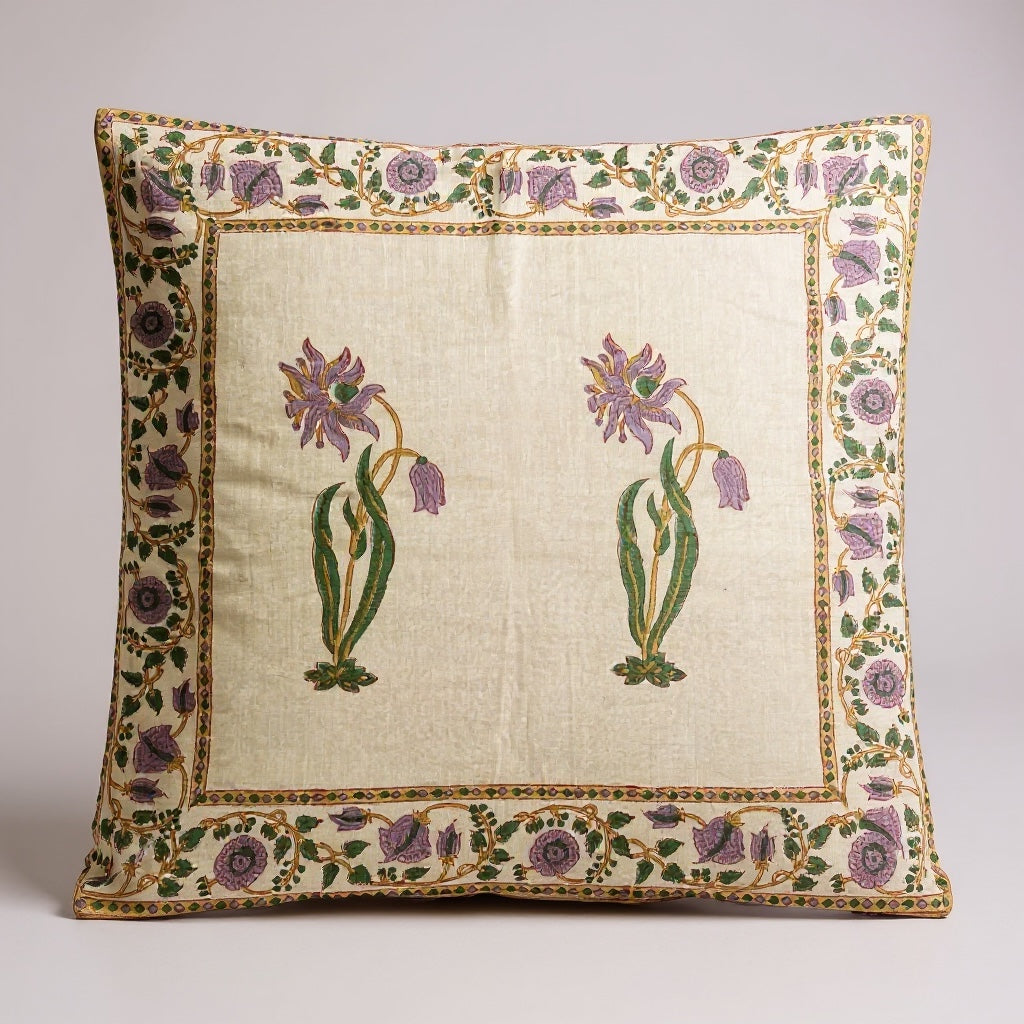 Blockprint pillow cover