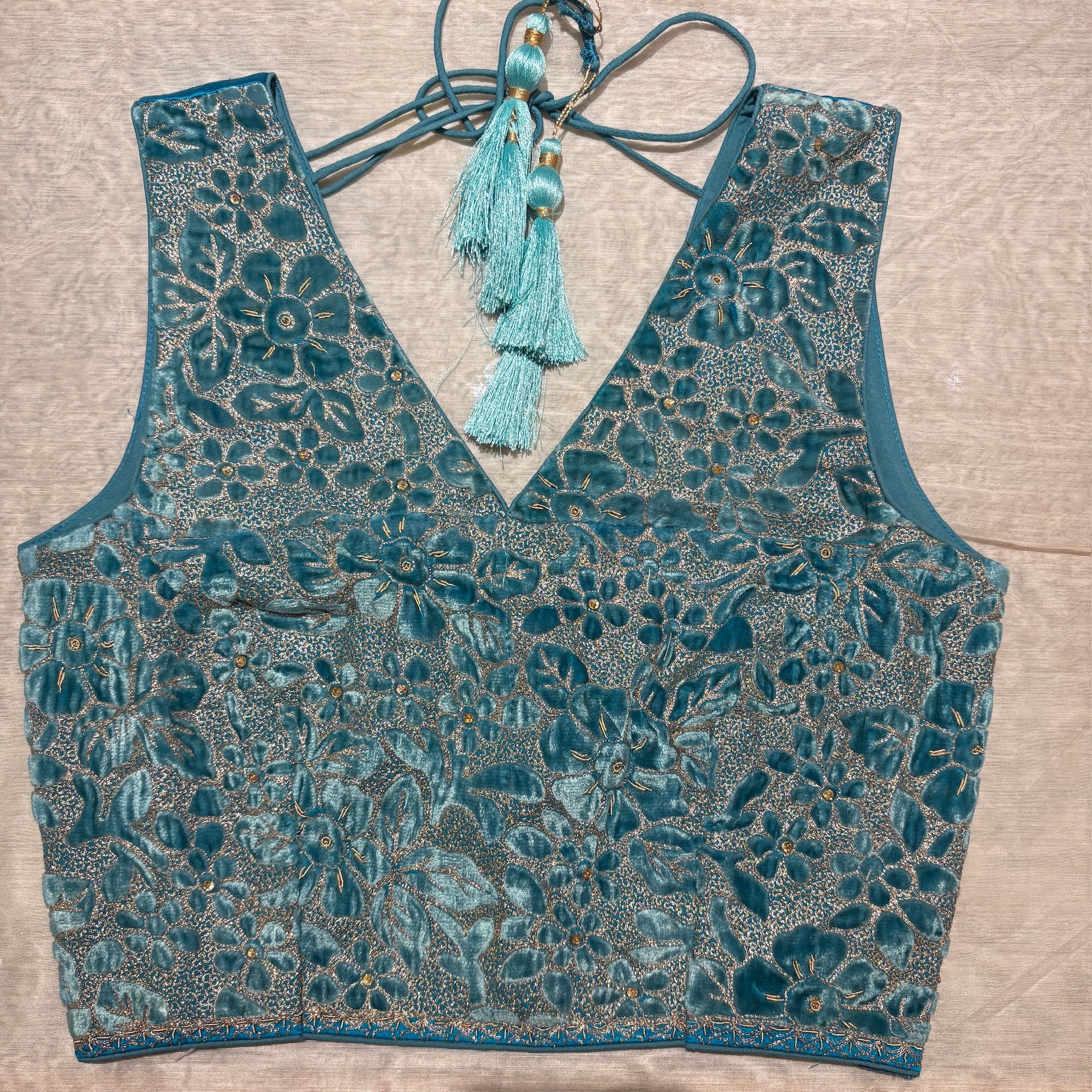 Brocade & Embroidered Saree Blouses 25-Size 30 - Vintage India NYC