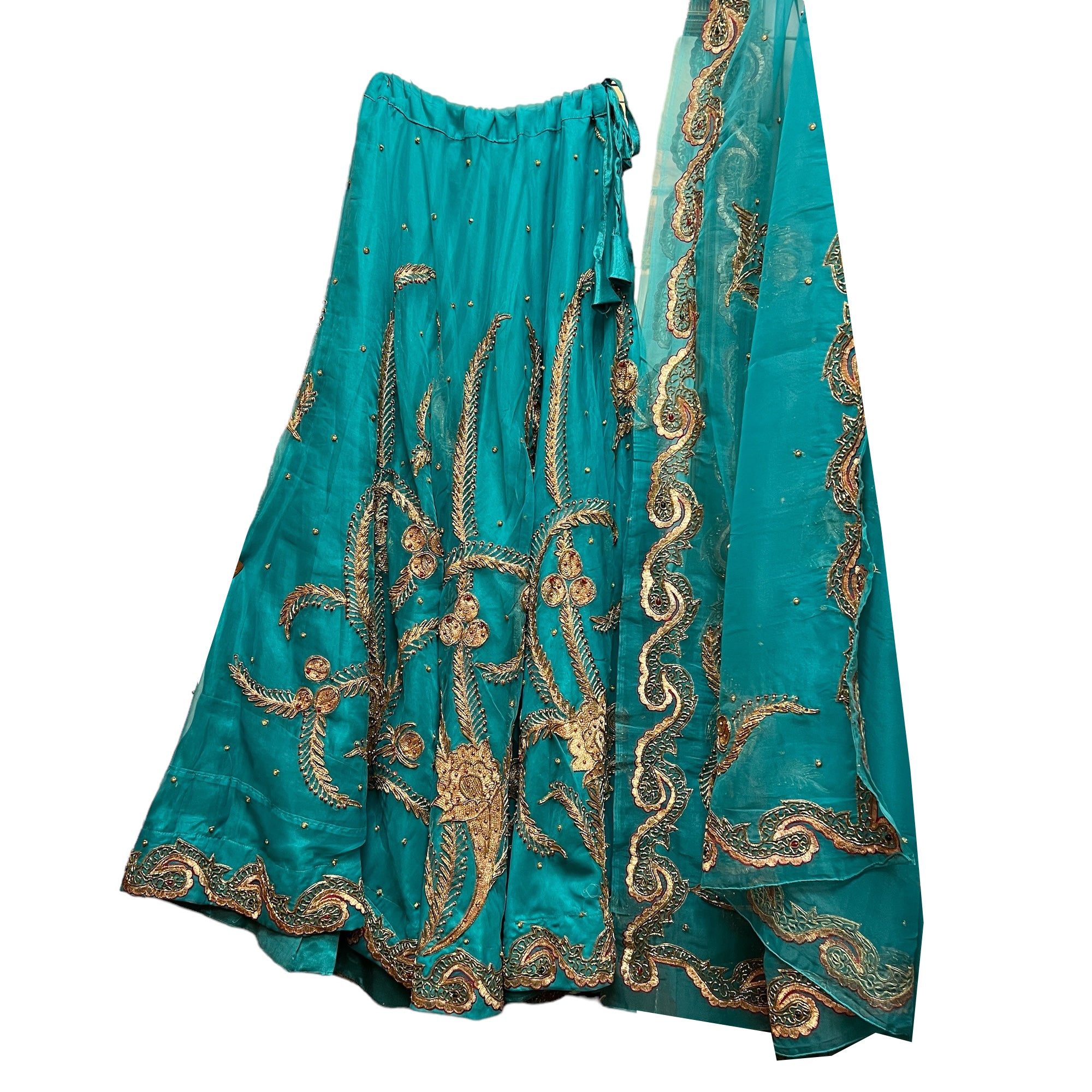Vintage Turquoise Lehenga Set - Vintage India NYC