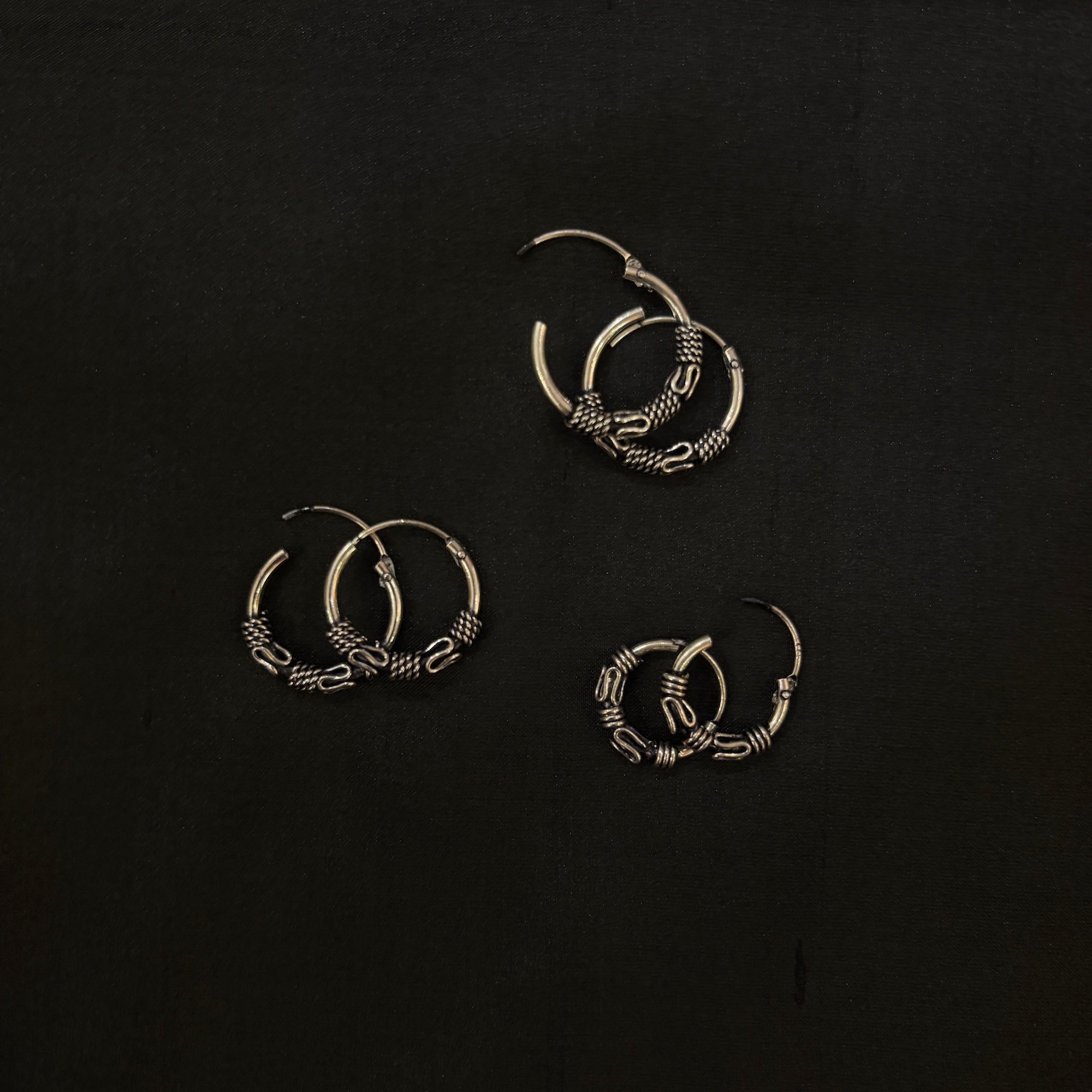 Silver .925 Hoop Earrings - Vintage India NYC