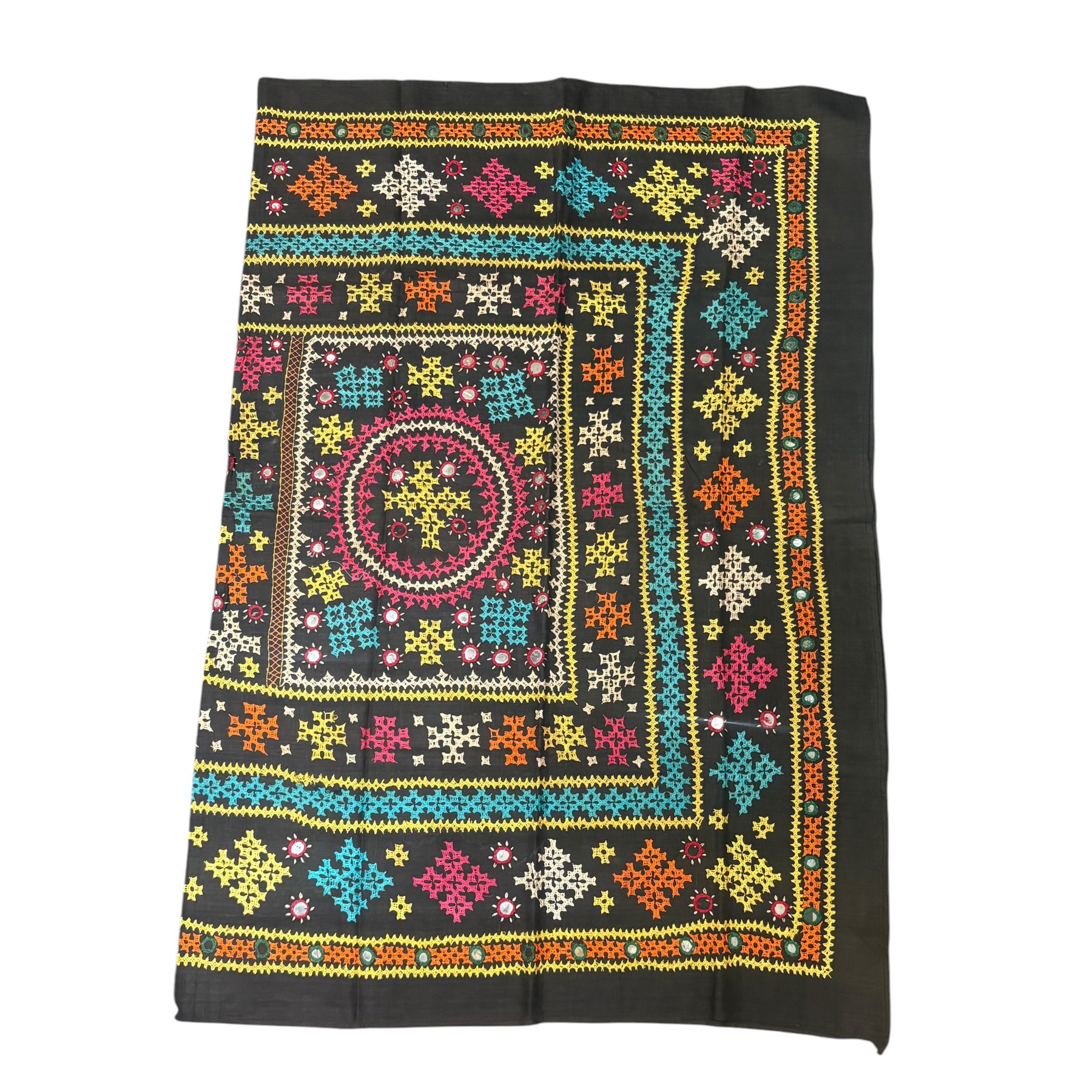 Hand Cross Stitch Embroidered Cotton Bedcover