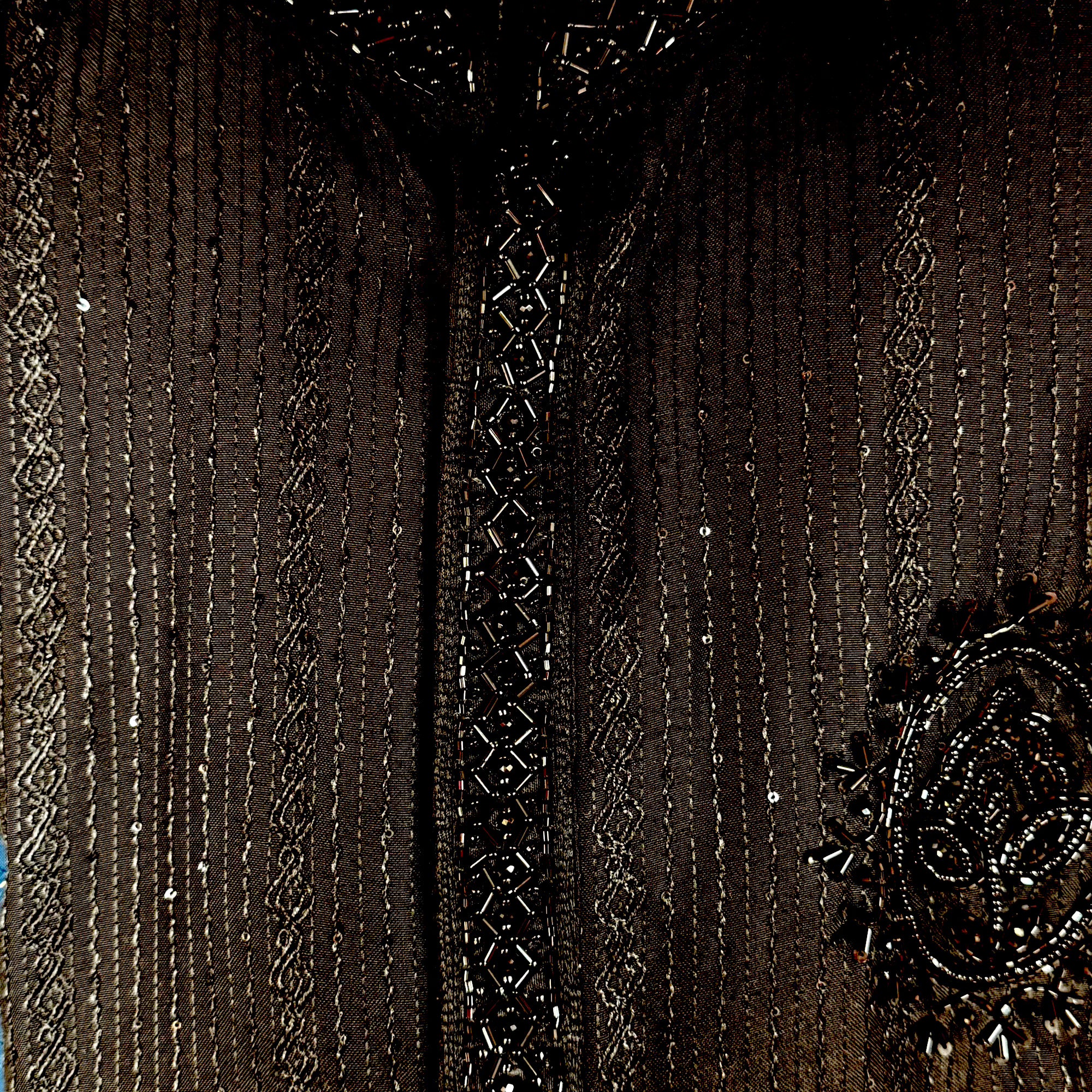 Black Hand Beaded Kurta