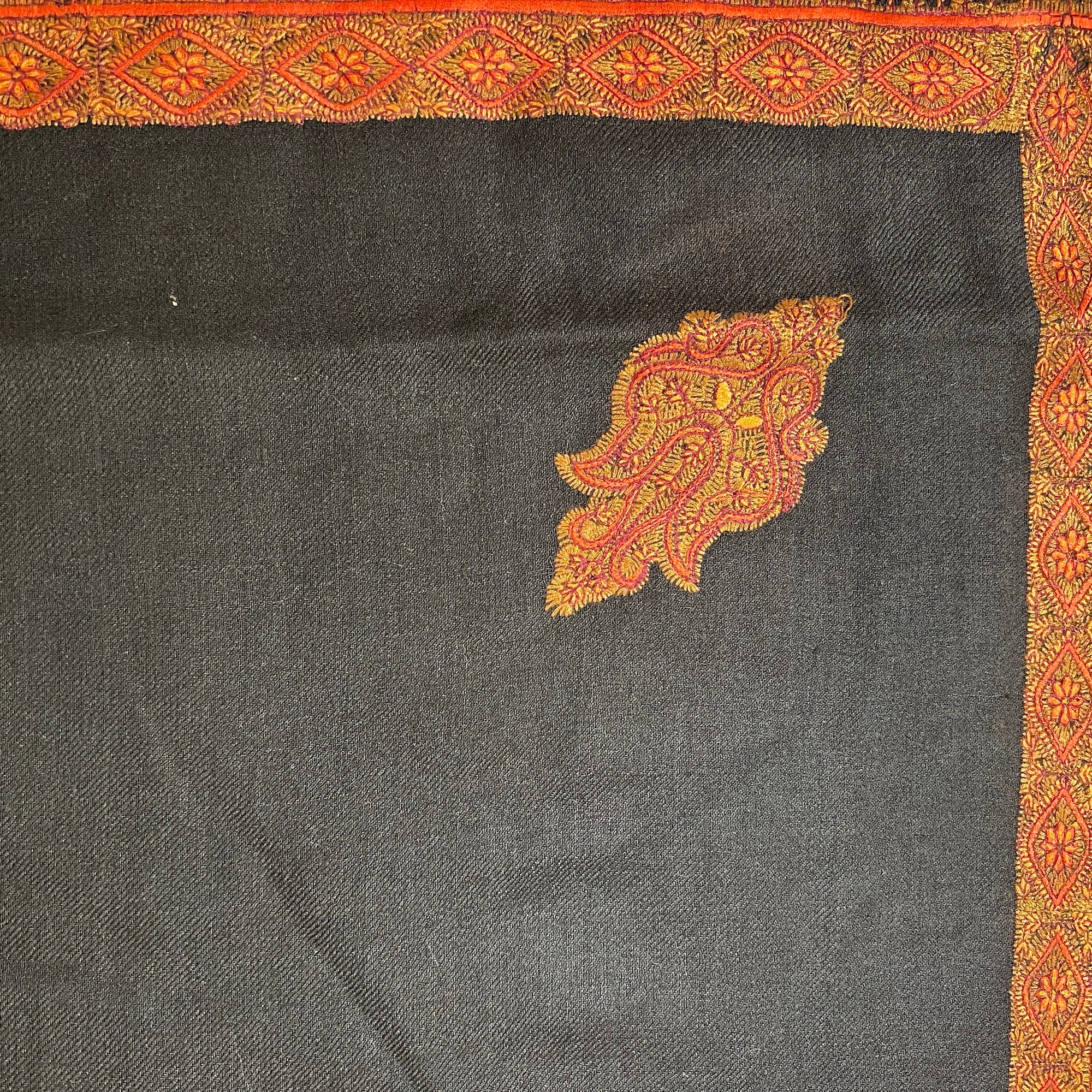 AM Mens Embroidered Woolen Shawls- 3 Colors - Vintage India NYC