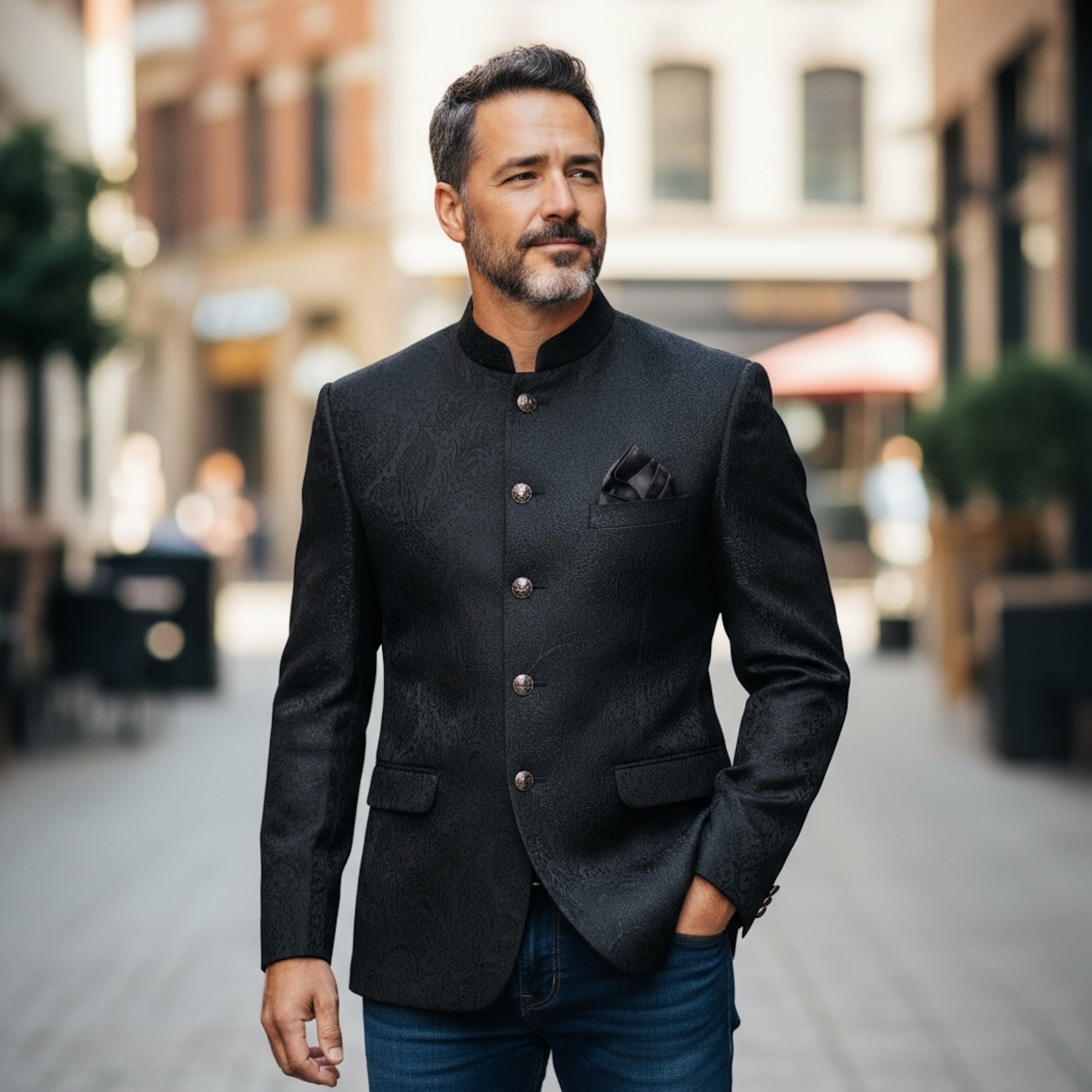 Paisley Jacquard Jodhpuri Jacket- Colors