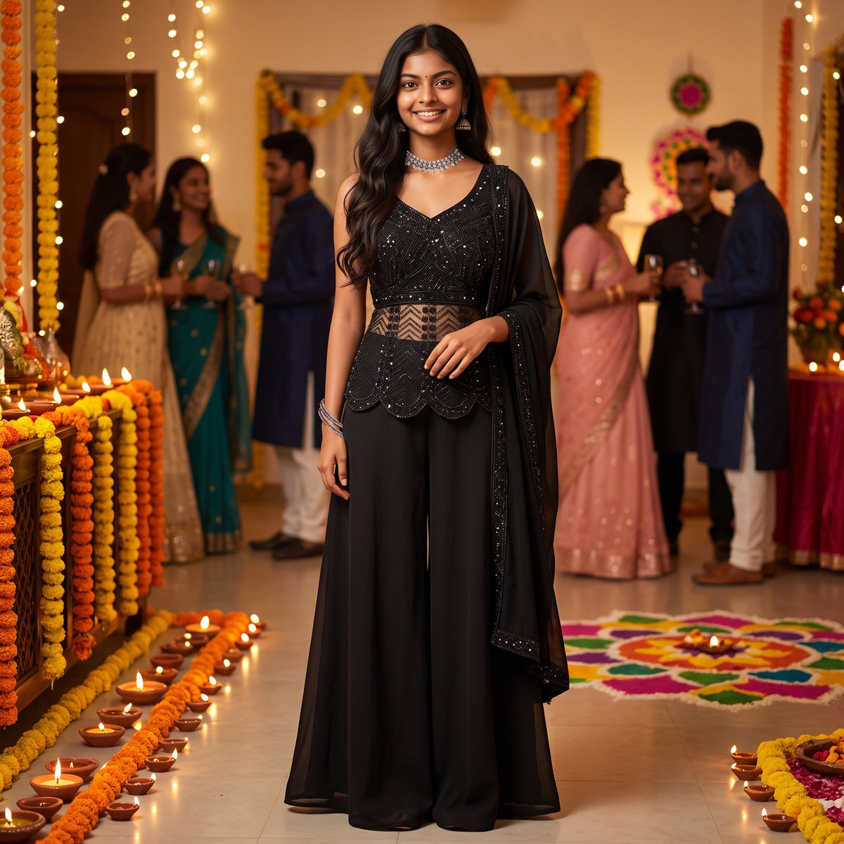 Black Pant Set
