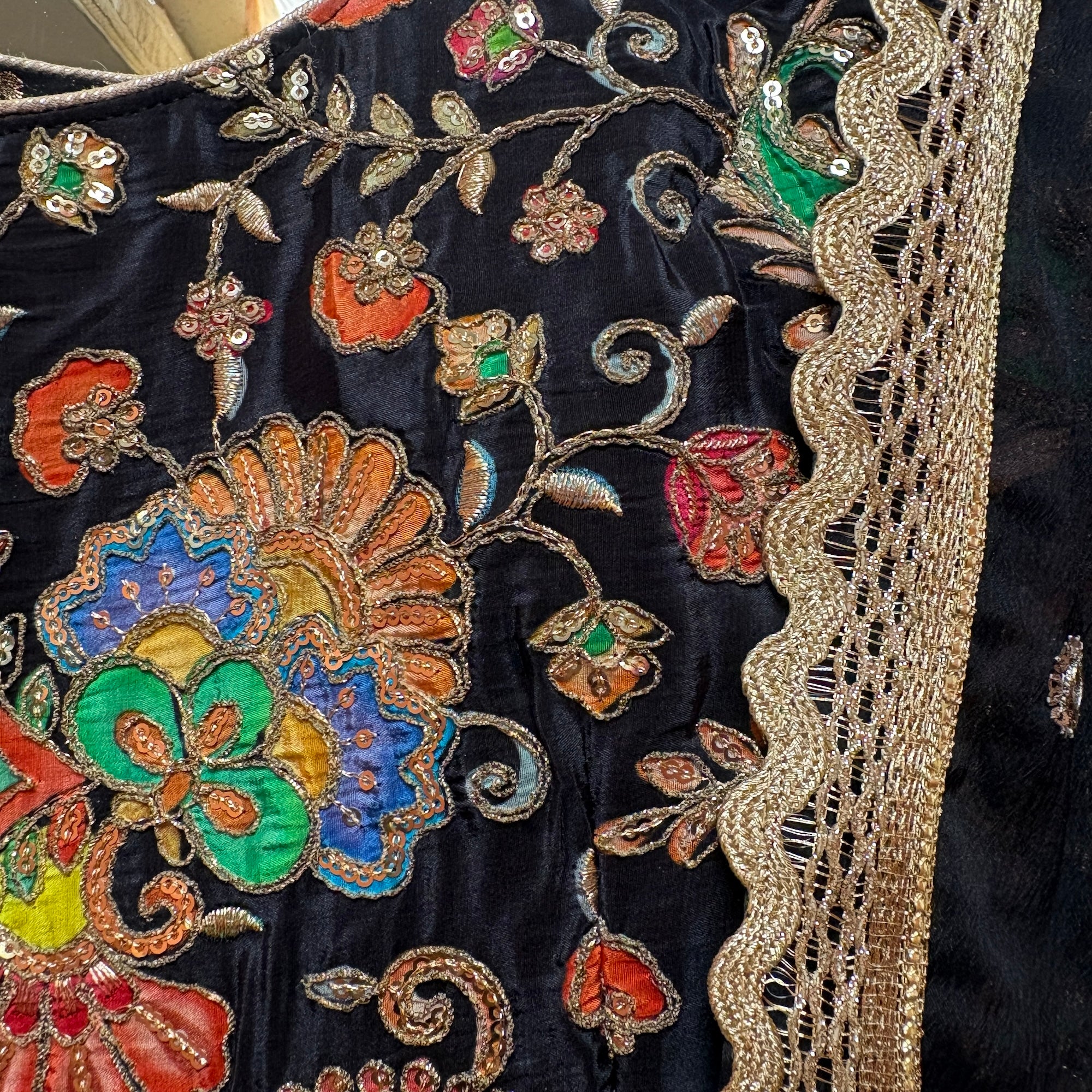 DT Peplum Top Black Embroidered Lehengas