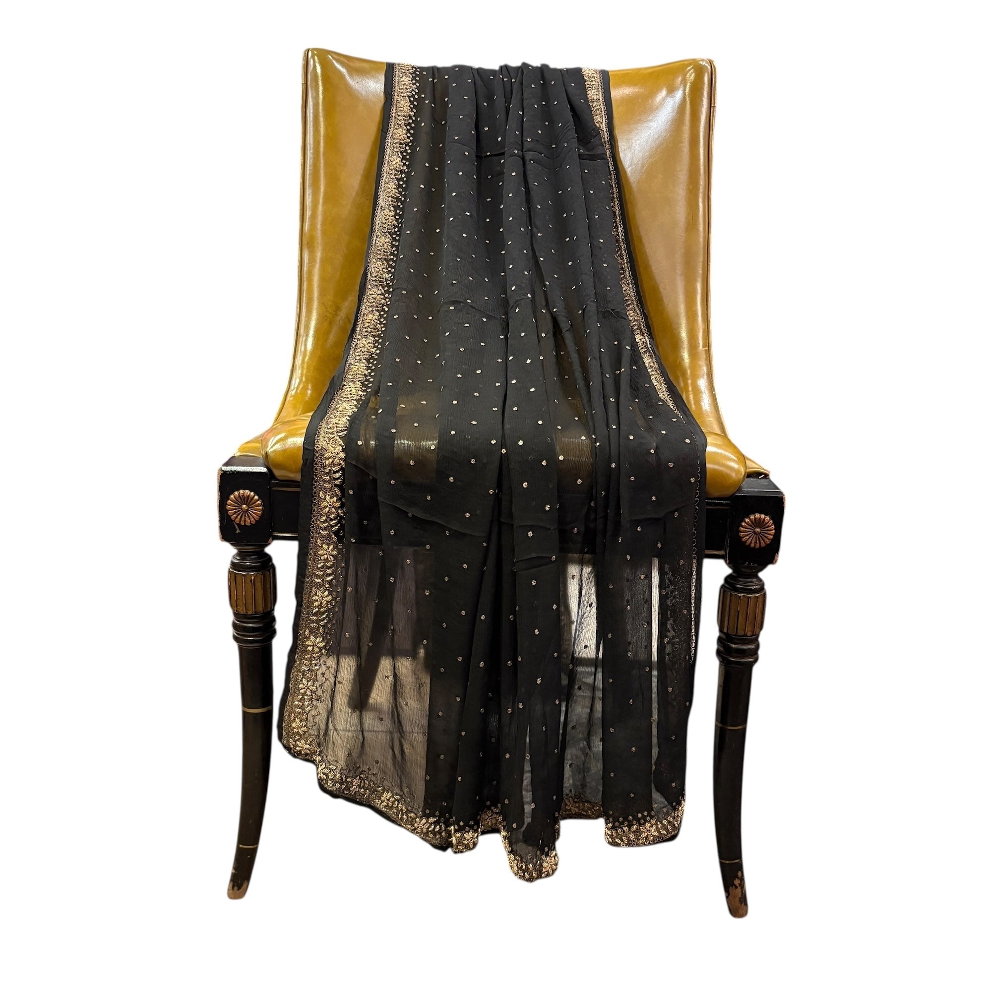 Black Zardosi Embroidered Dupatta - 2