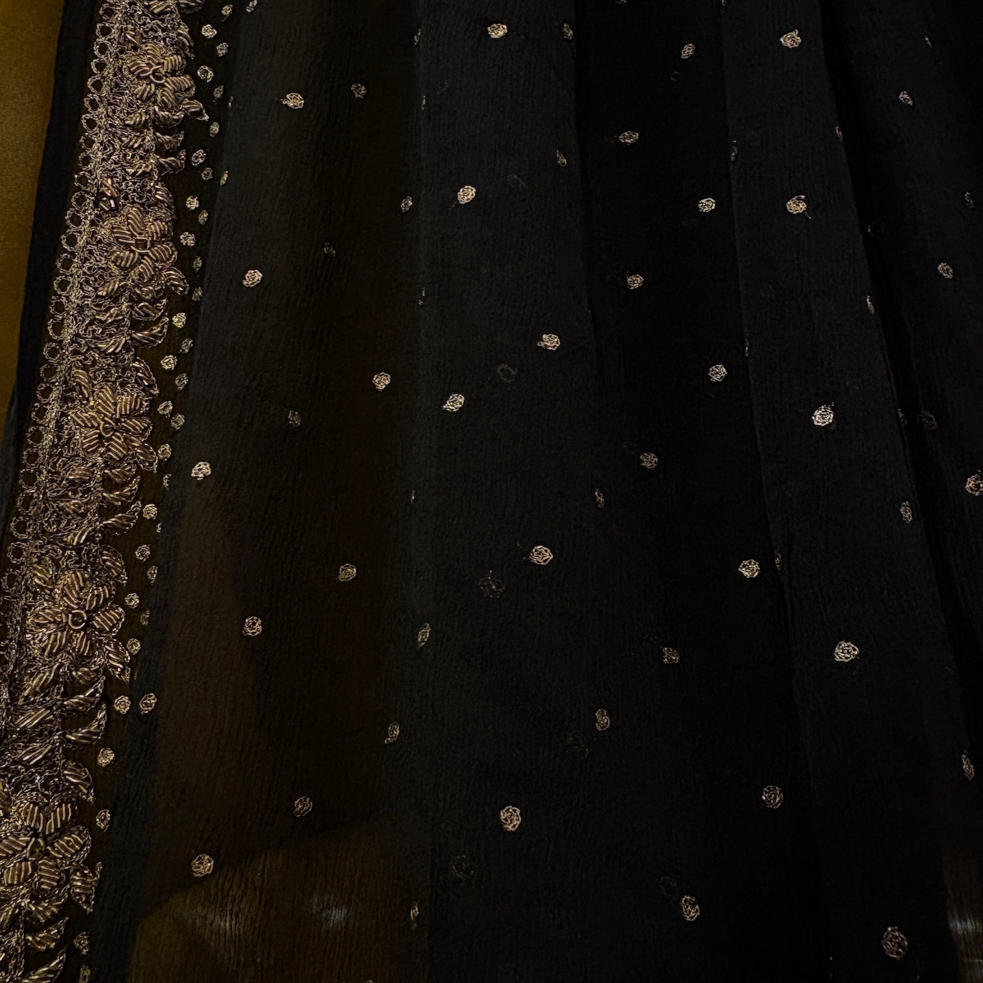 Black Zardosi Embroidered Dupatta - 2