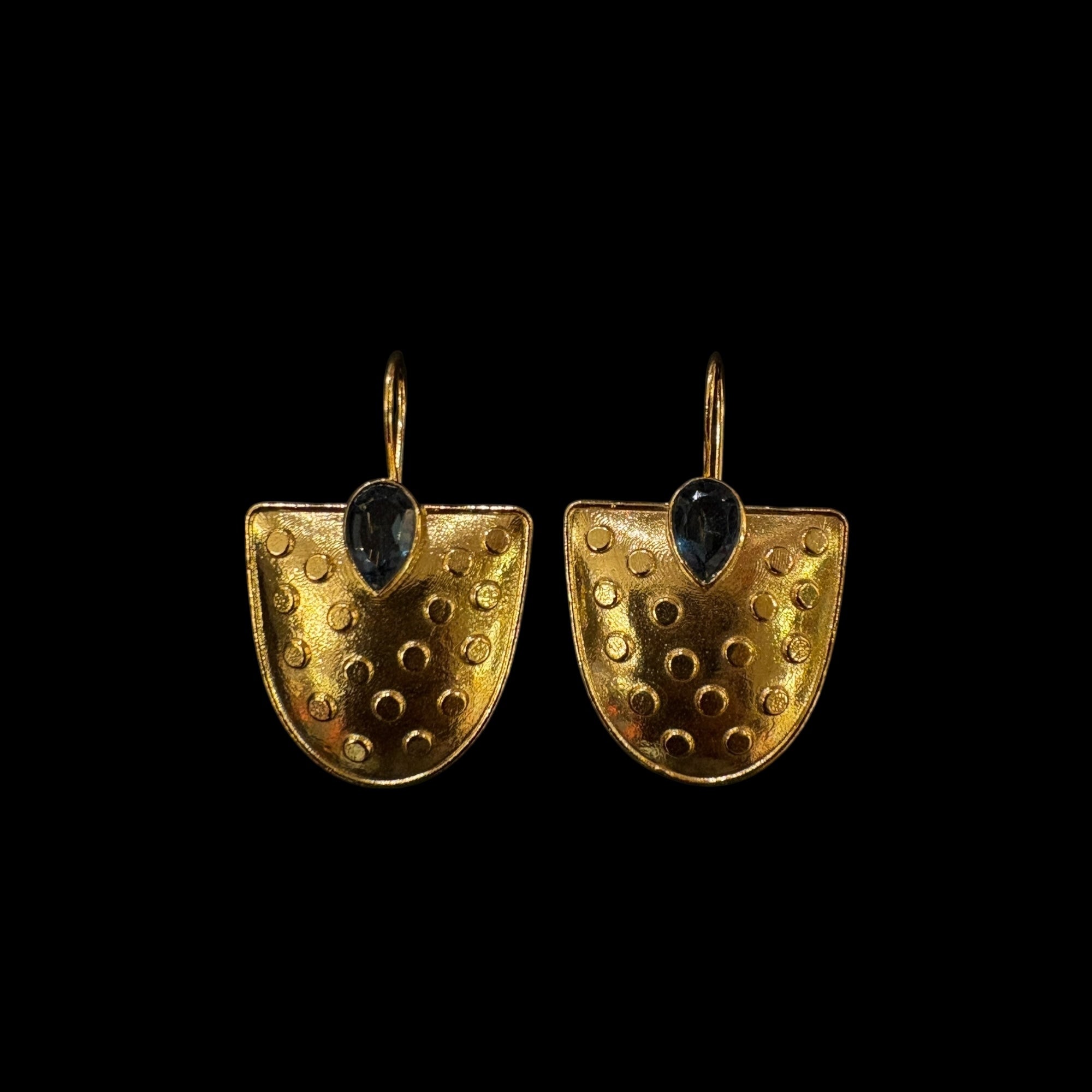 MK Semi Precious Shield Drop Earrings