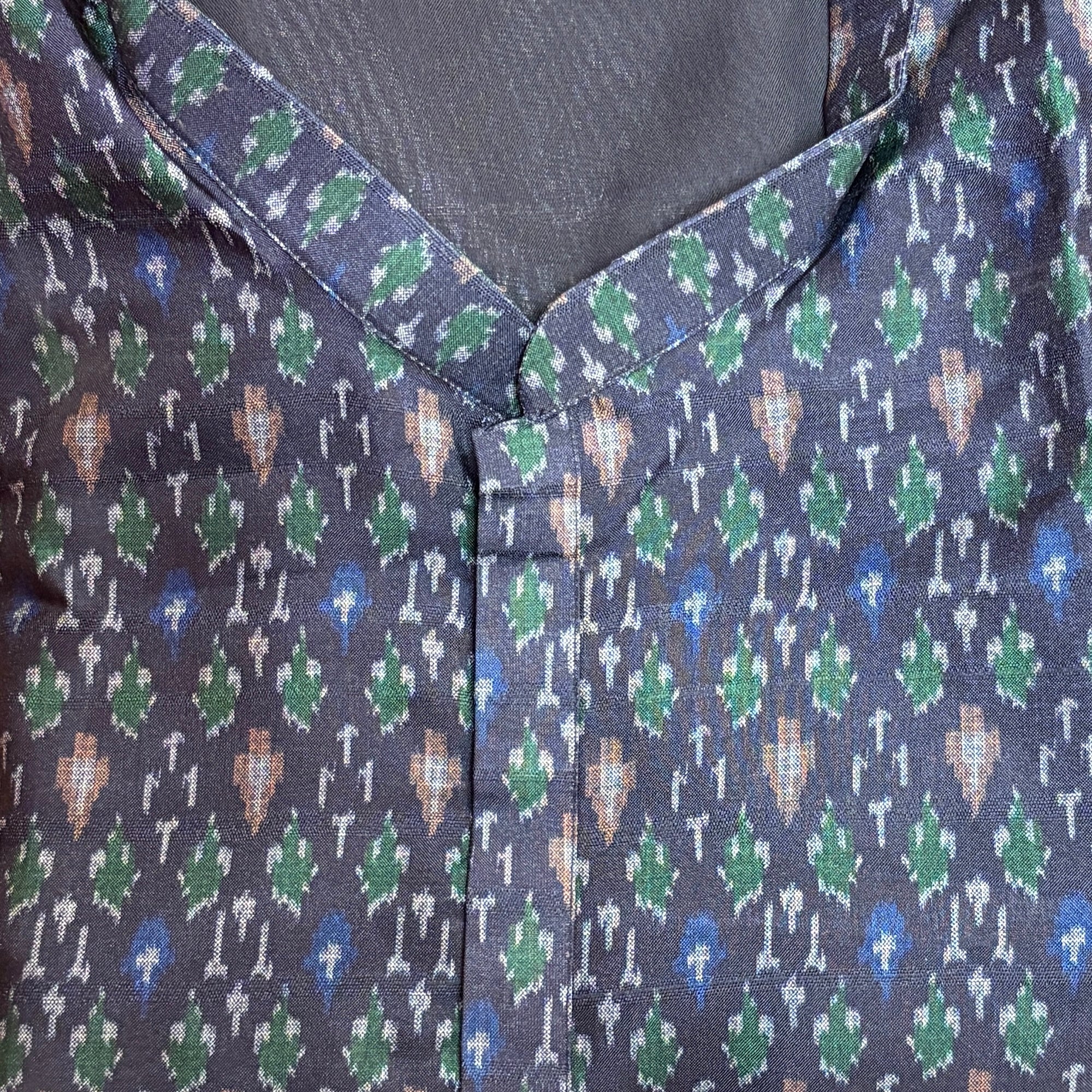 Big & Tall Blue Ikat Kurta