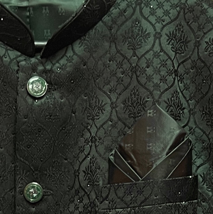 Bottle Green Ogee Jodhpuri Jacket -Big & Tall