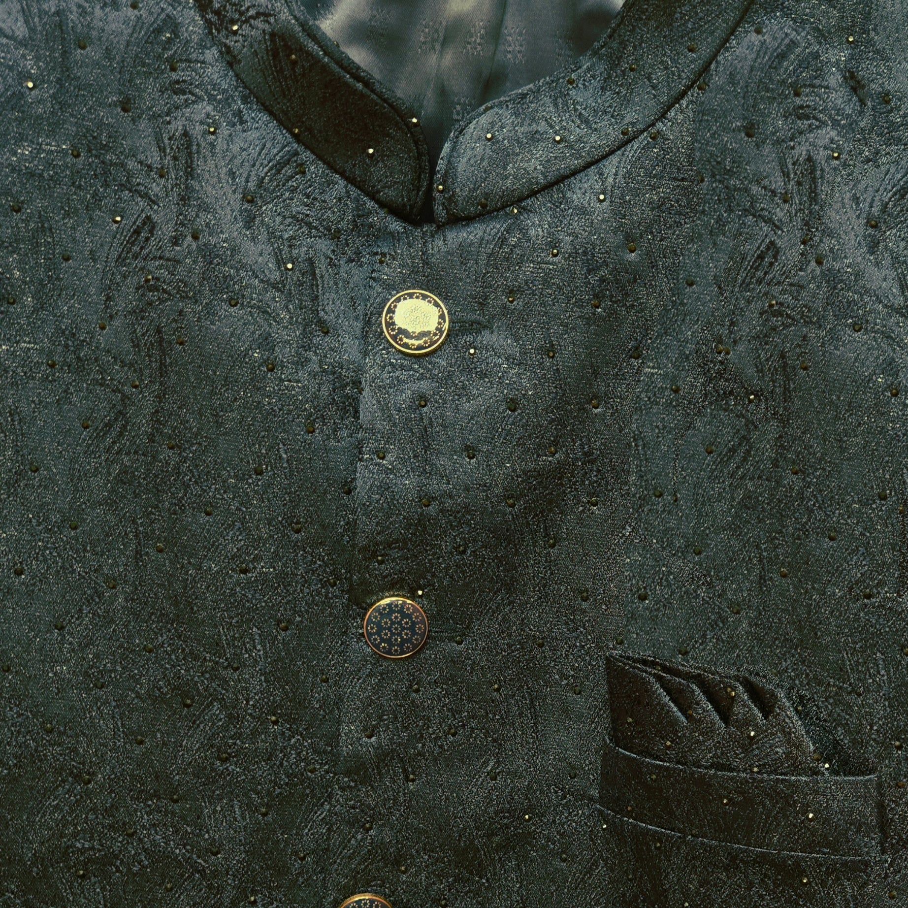 Brushstoke Jacquard Sherwani-Colors - Vintage India NYC