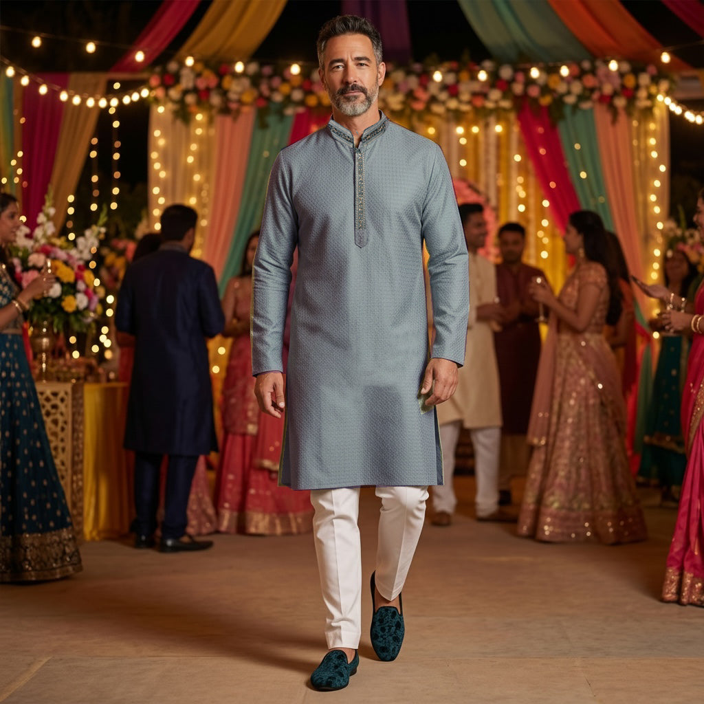 Brocade Dot Kurtas-Colors - Vintage India NYC