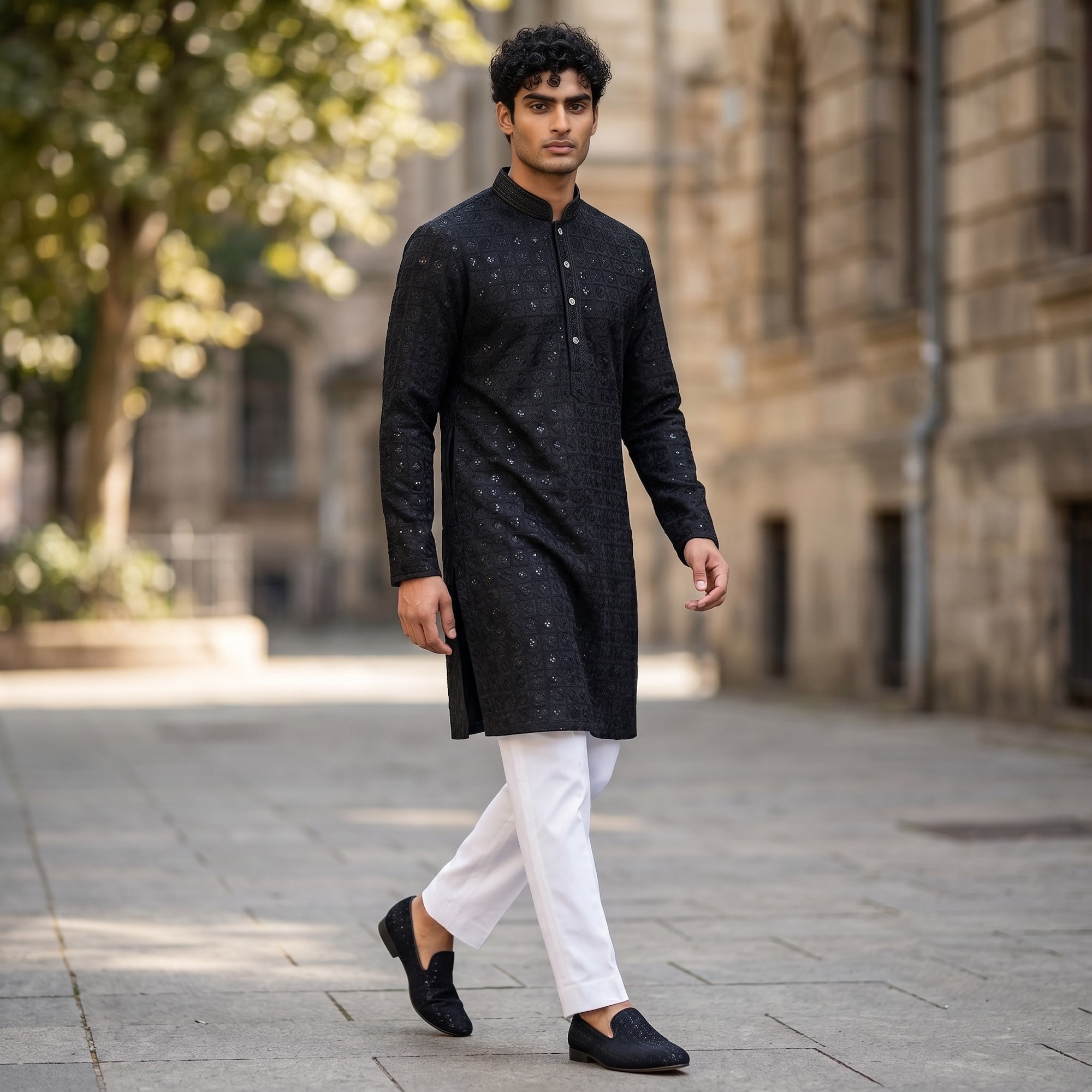 DT Lucknowi Kurtas-Size 36 & 38-Colors - Vintage India NYC