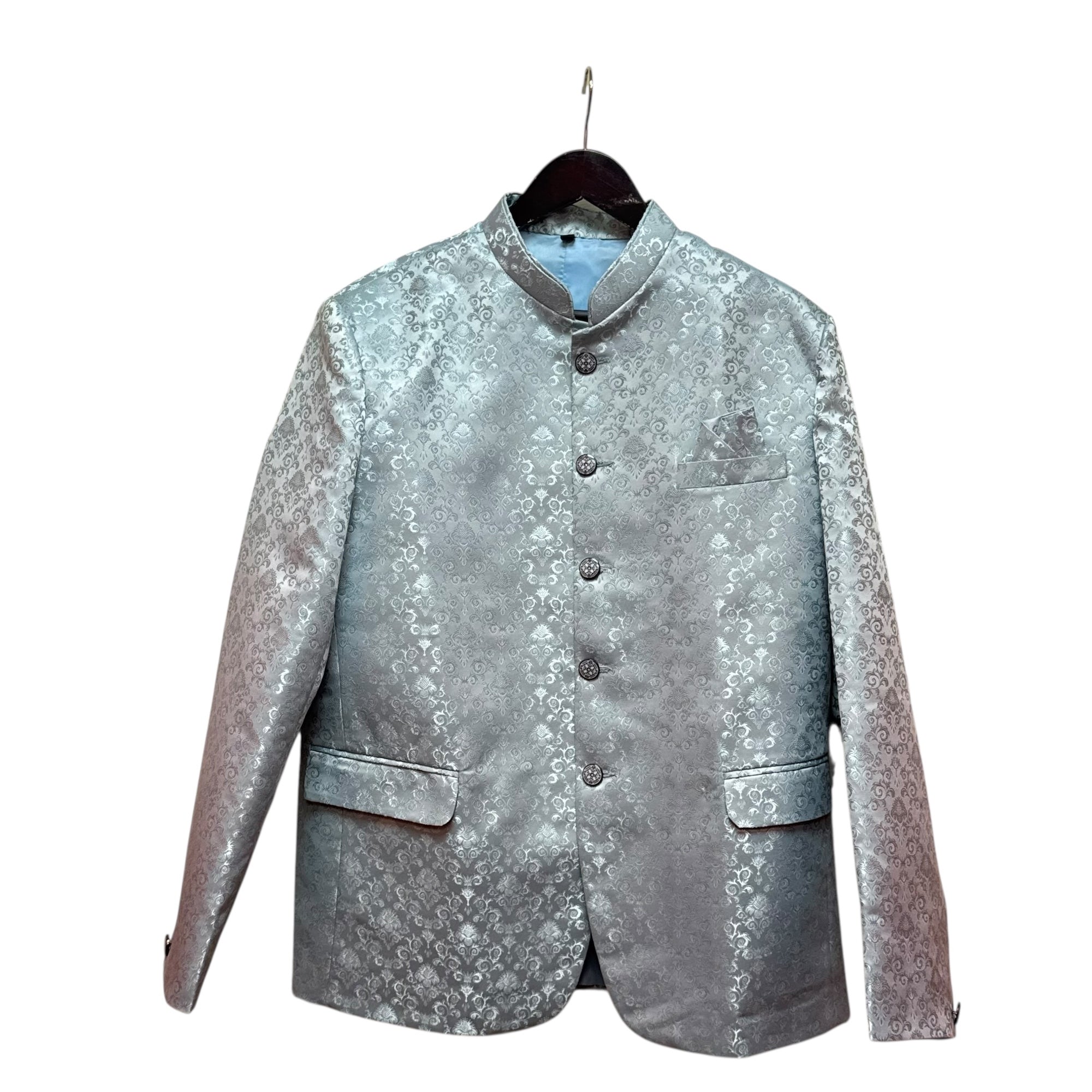 Cloud Blue Jacquard Jodhpuri Jacket