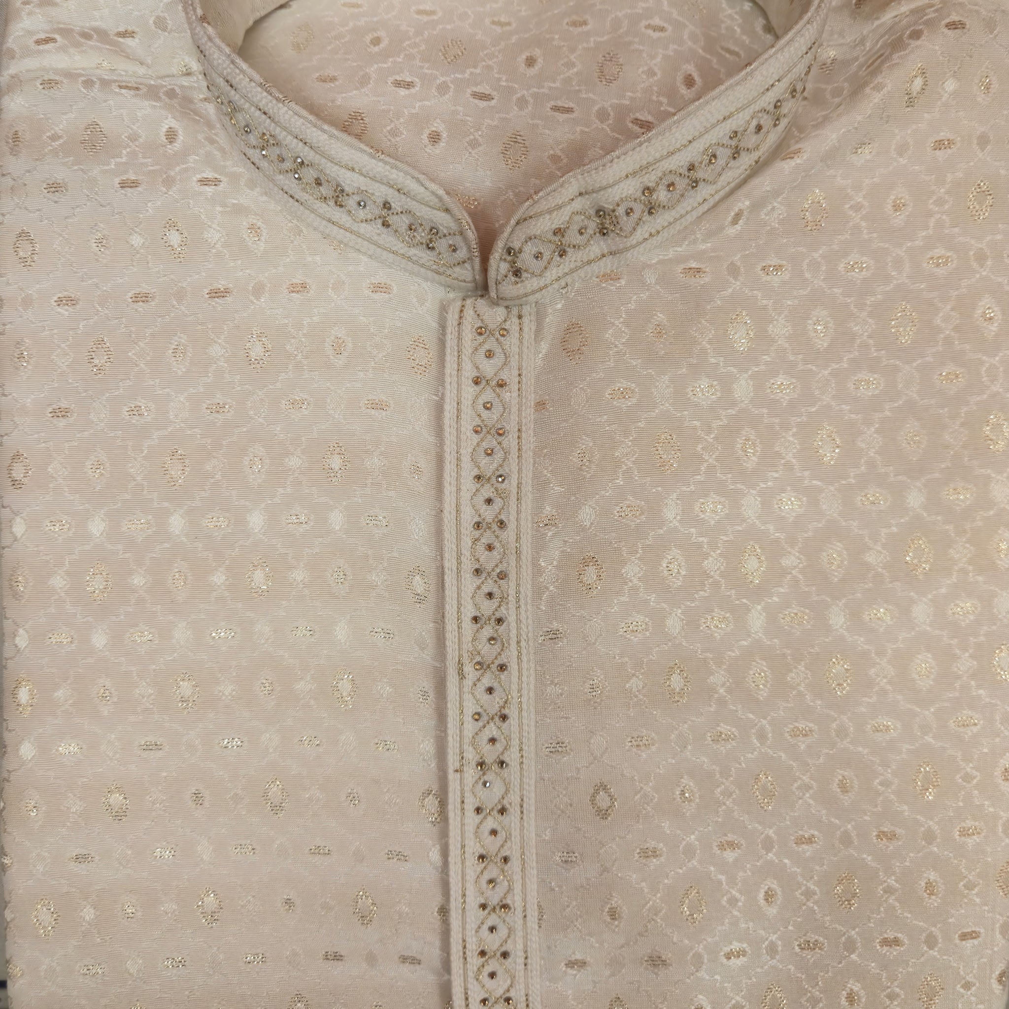 Tile Motif Jacquard Kurta-Colors