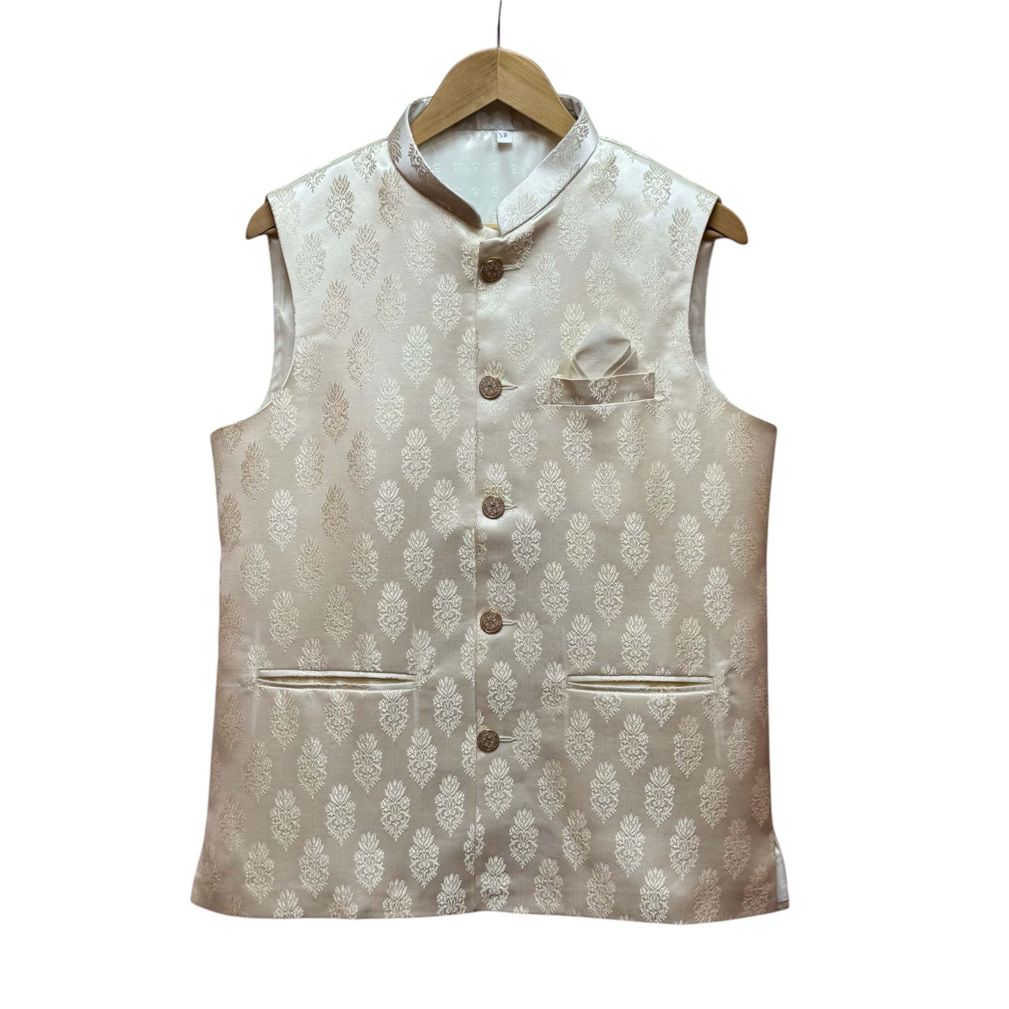 Cream Jacquard Vest