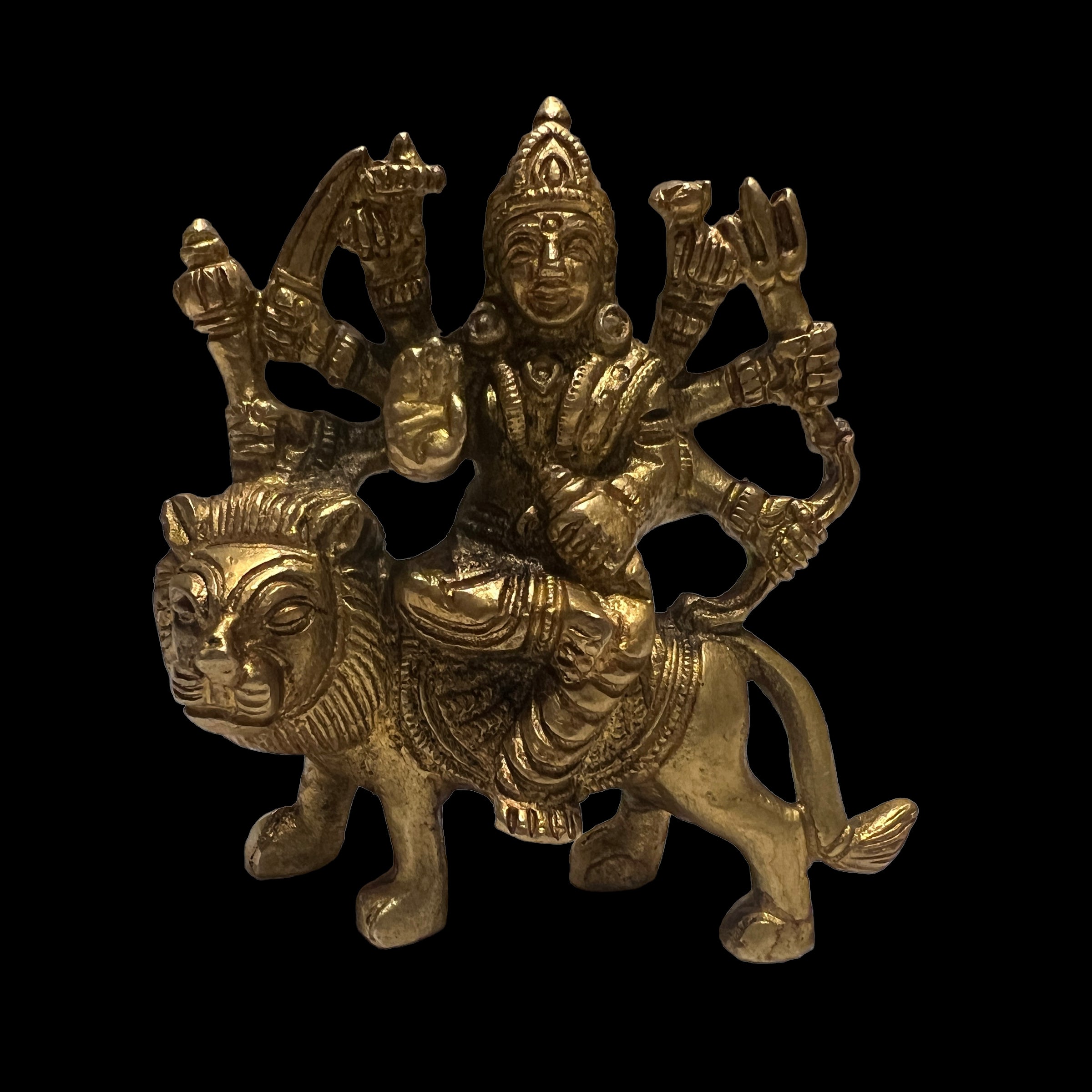 GM Brass Durga 340- 3 in - Vintage India NYC