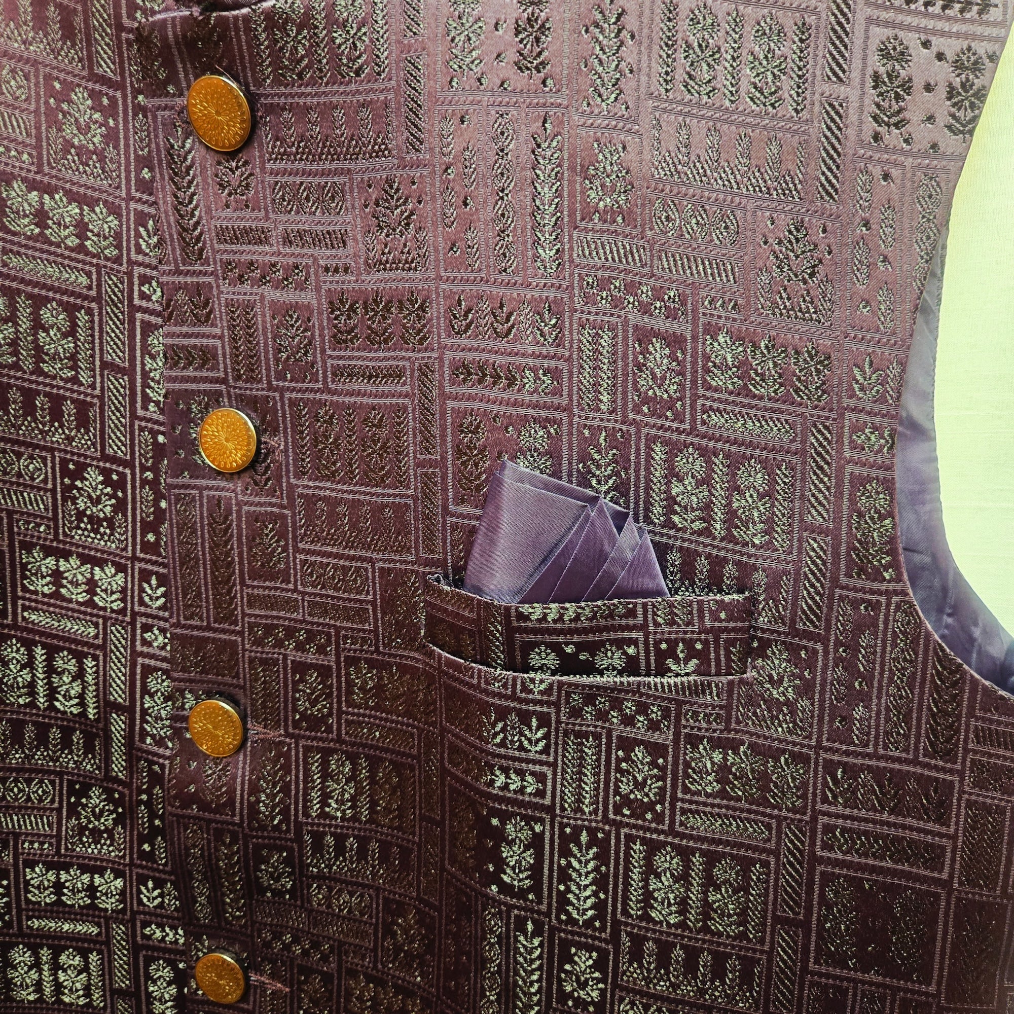 Eggplant Geometric Vest