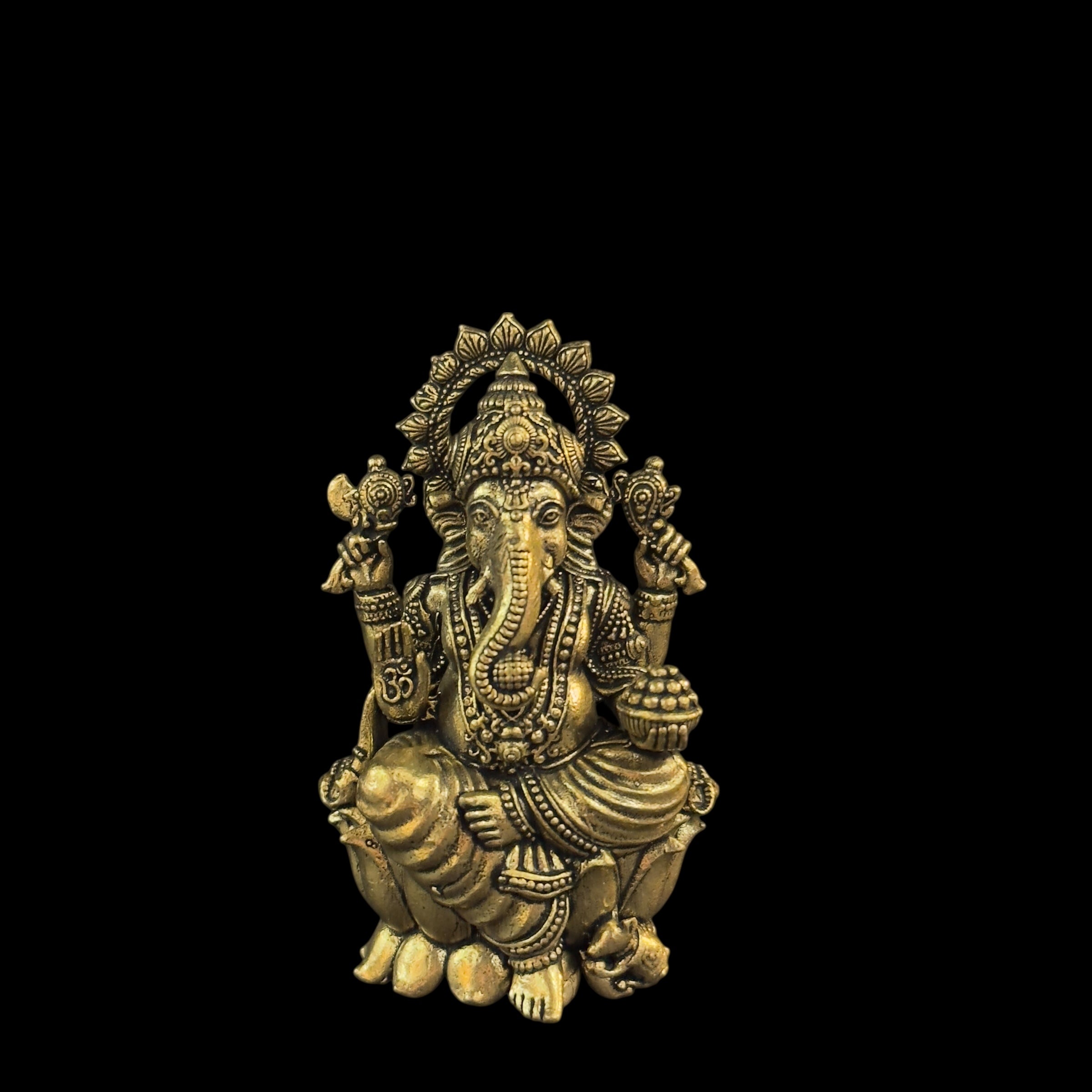 GM Fine Brass Ganesh 102 3.1 in
