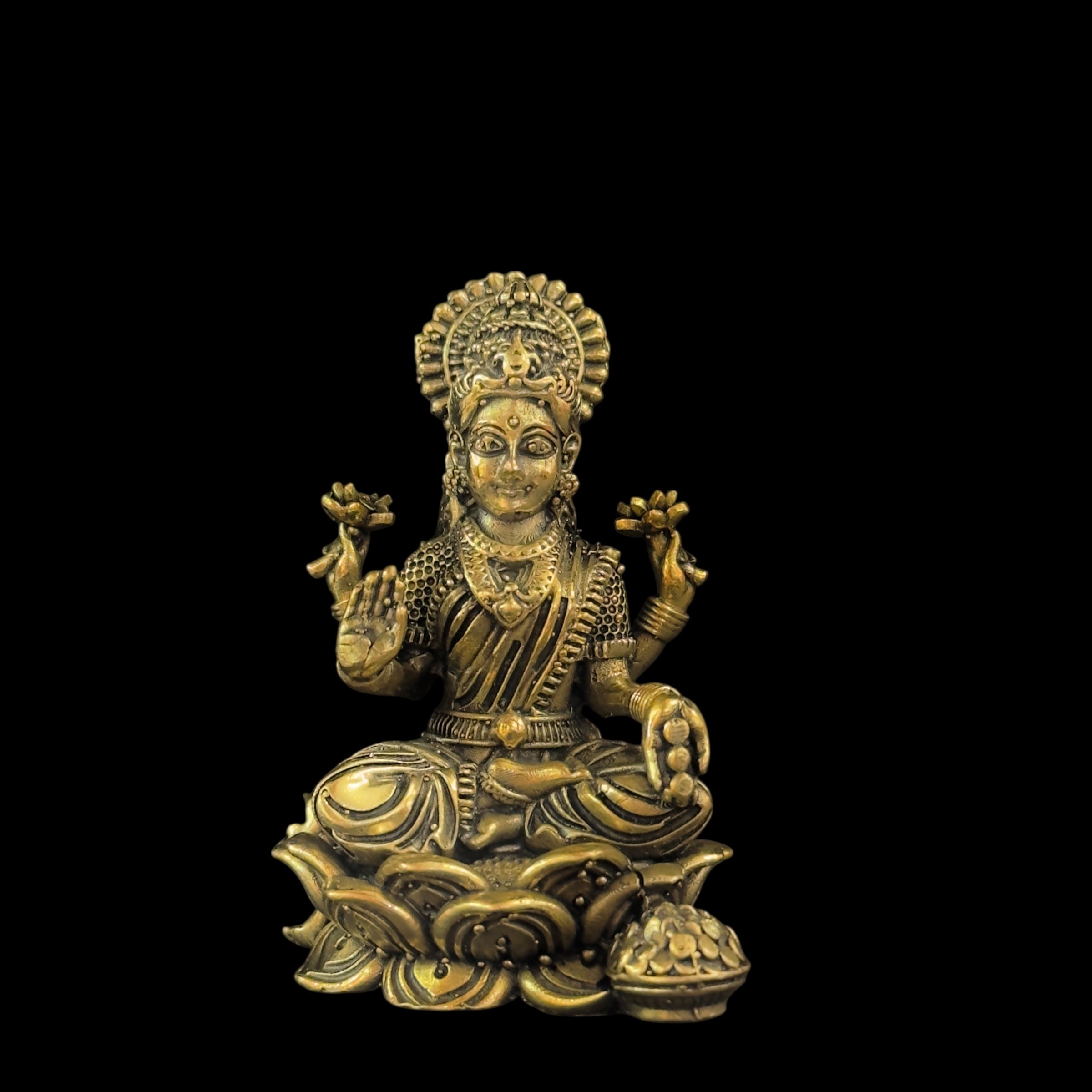 GM Fine Brass Lakshmi 78 3in