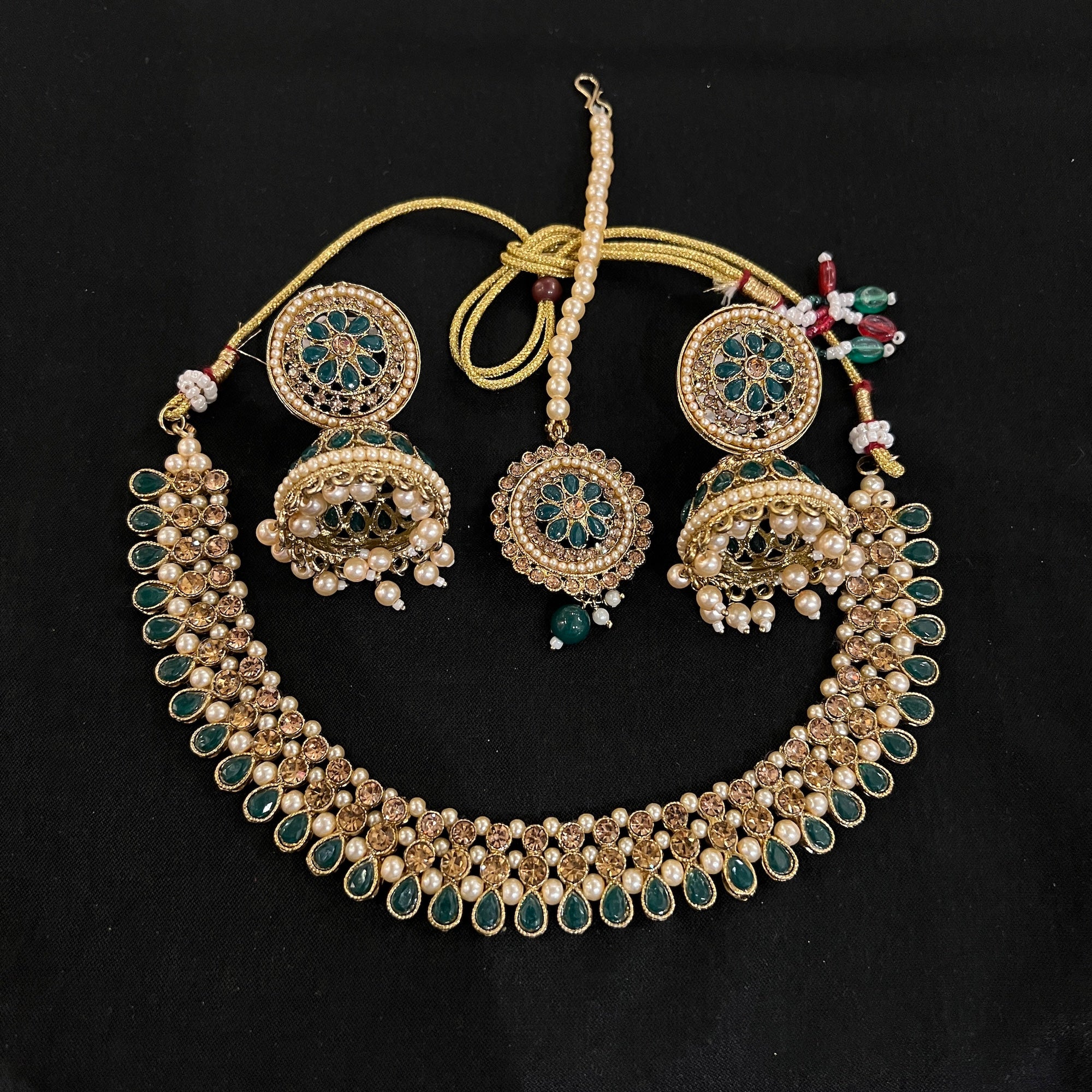 DT Large Jhumka Necklace Sets-Many Colors