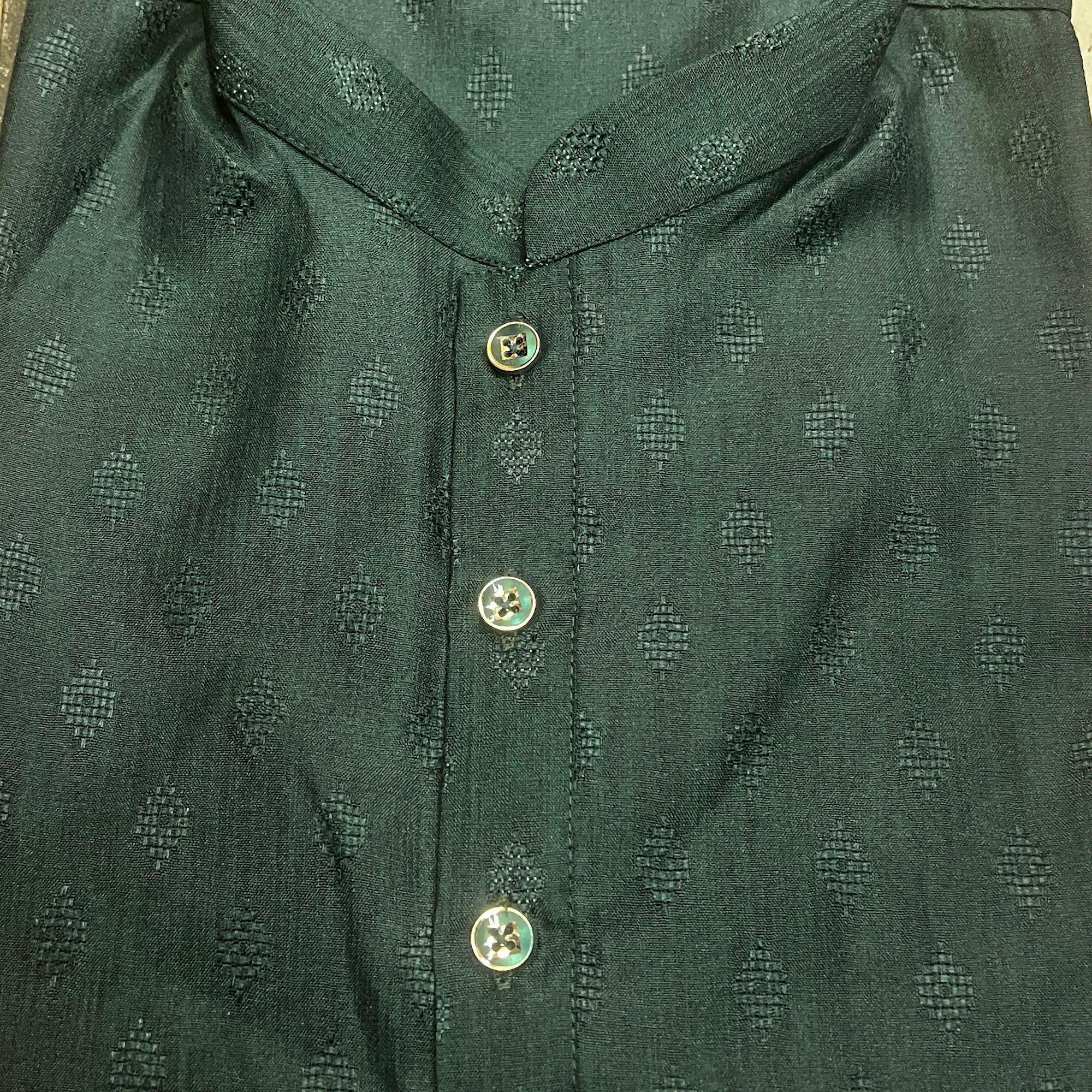 Diamond Band Collar Short Kurta- Various Colors - Vintage India NYC