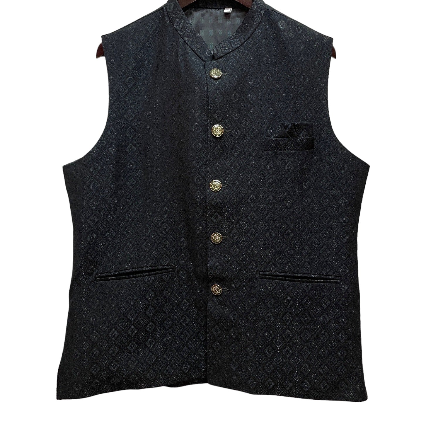 Diamond Vine Jacquard Vest-2 Colors