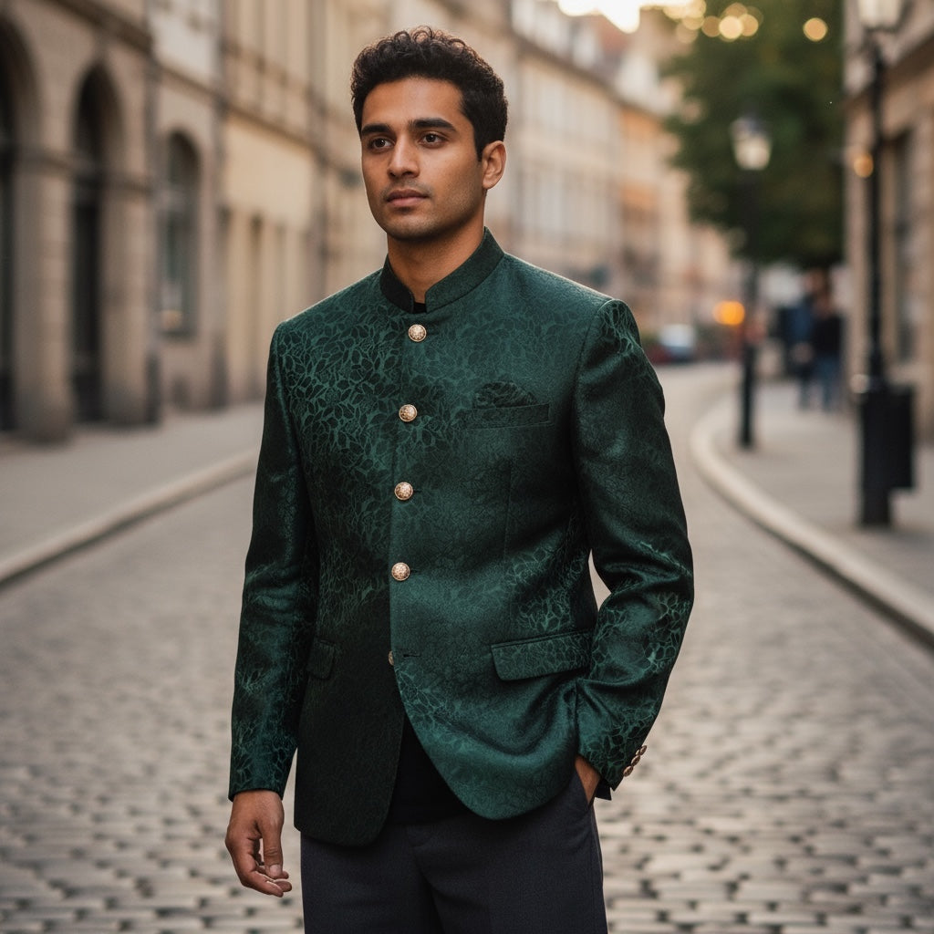 Forest Floral Jodhpuri Jacket -Big & Tall