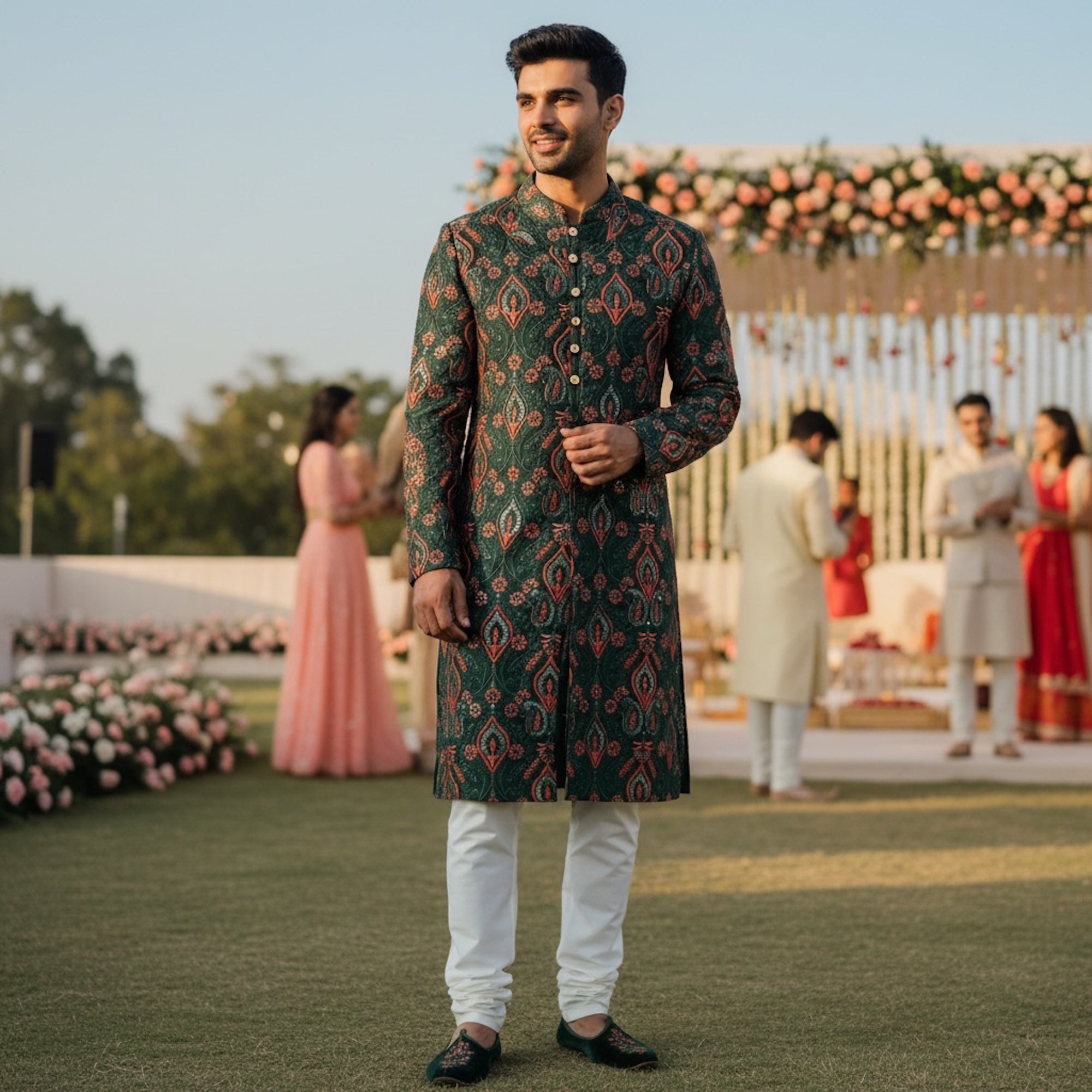 Forest Heavy Embroidered Kurta