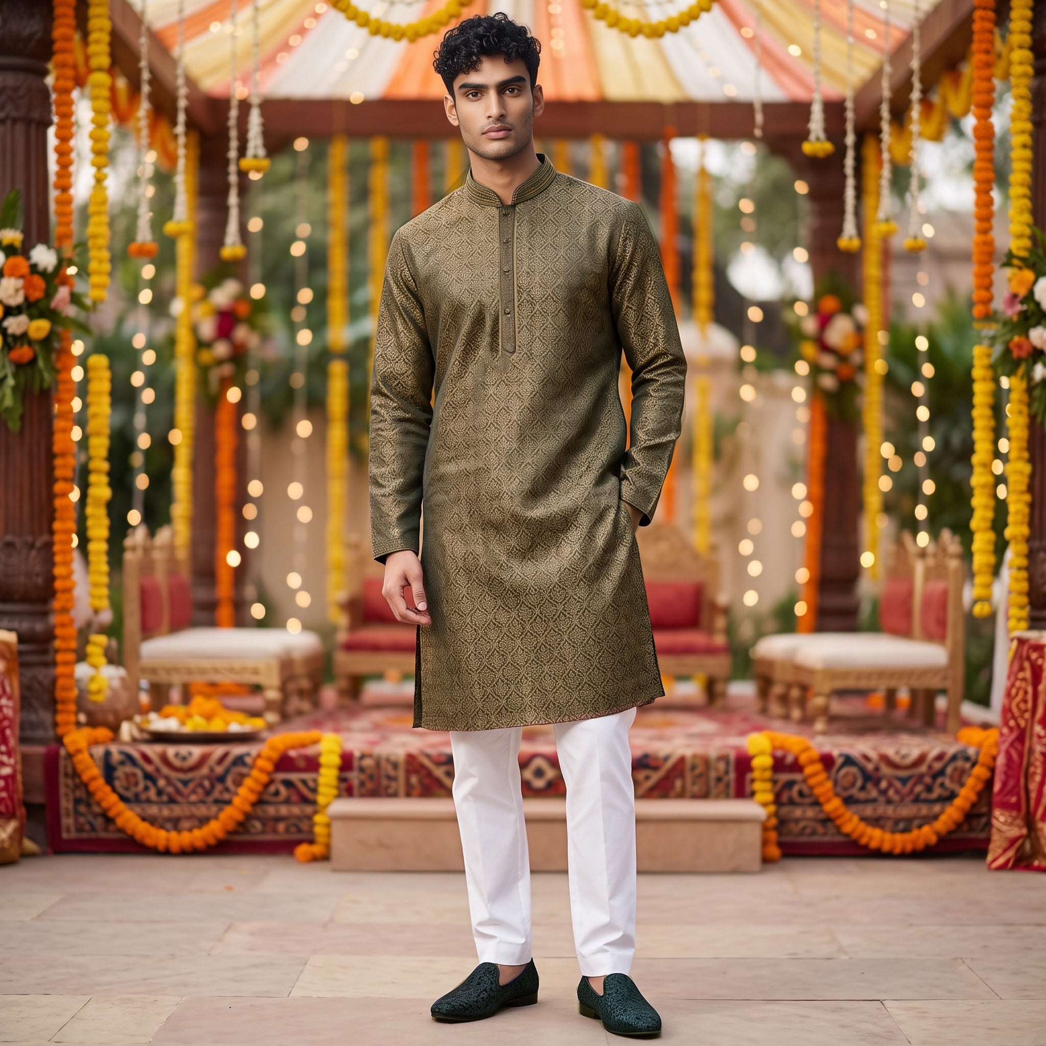 Forest Jacquard Kurta