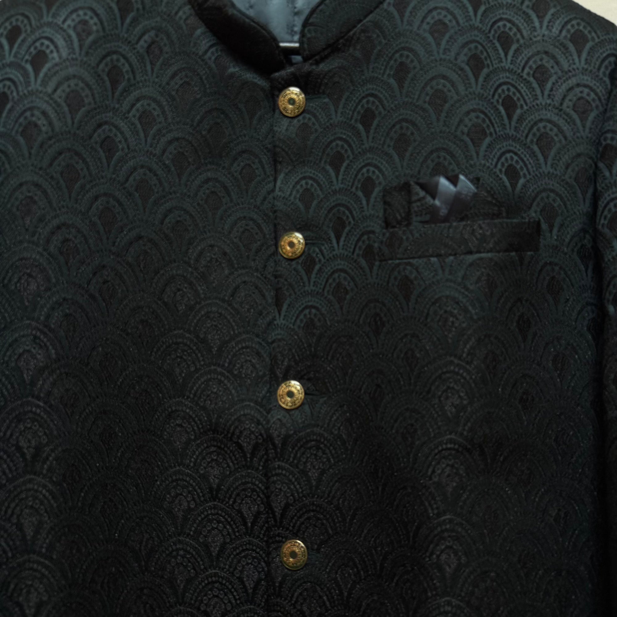 Forest Scallop Jodhpuri Jacket