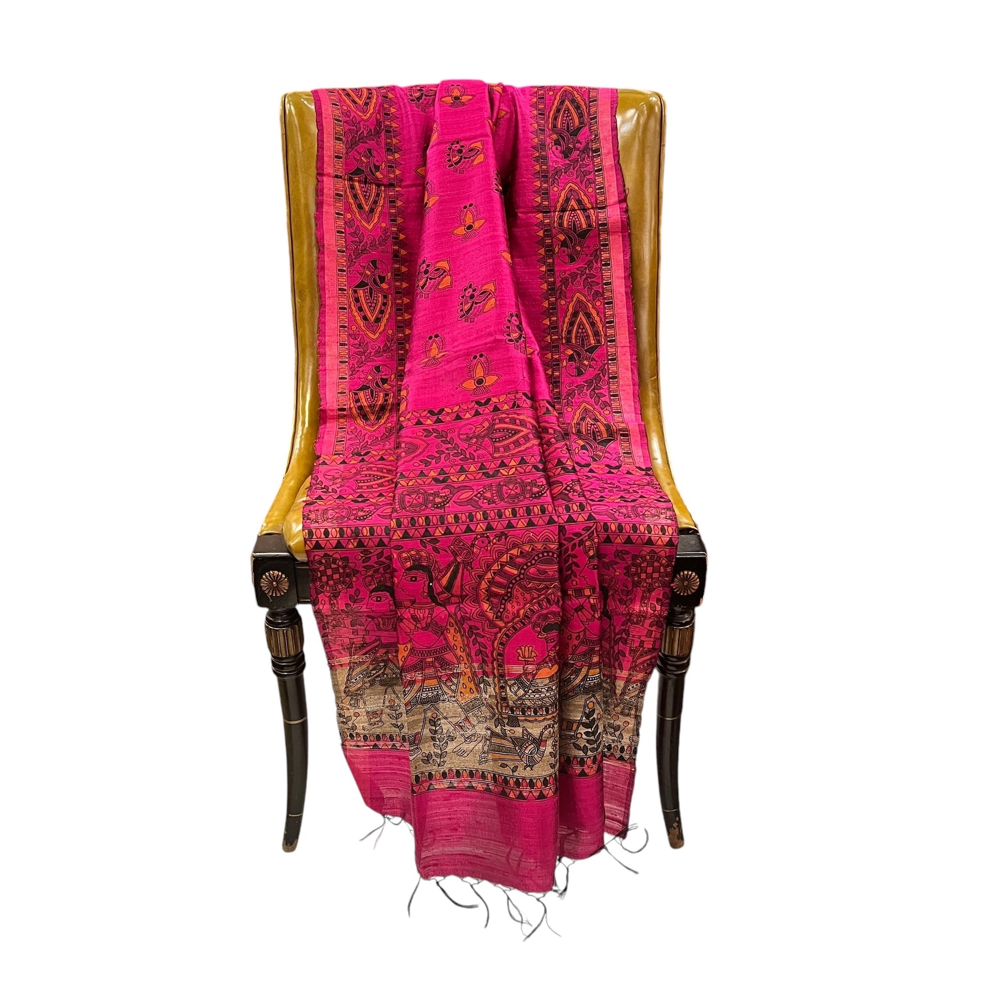 Fine Quality Raw Silk  Maddhubani Dupattas