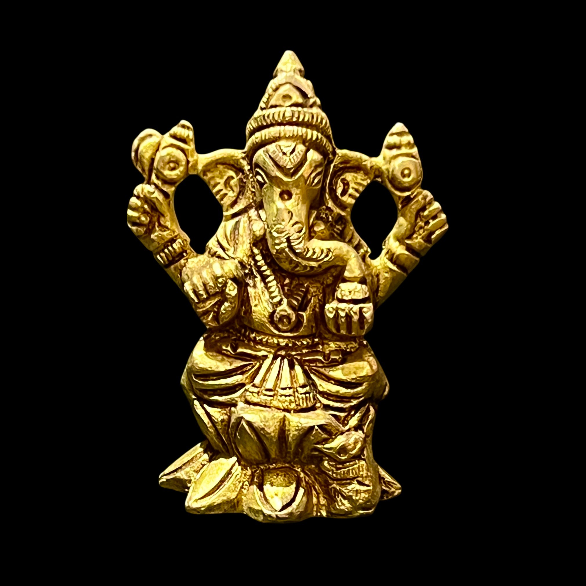 GM Brass Ganesh 178- 3in - Vintage India NYC