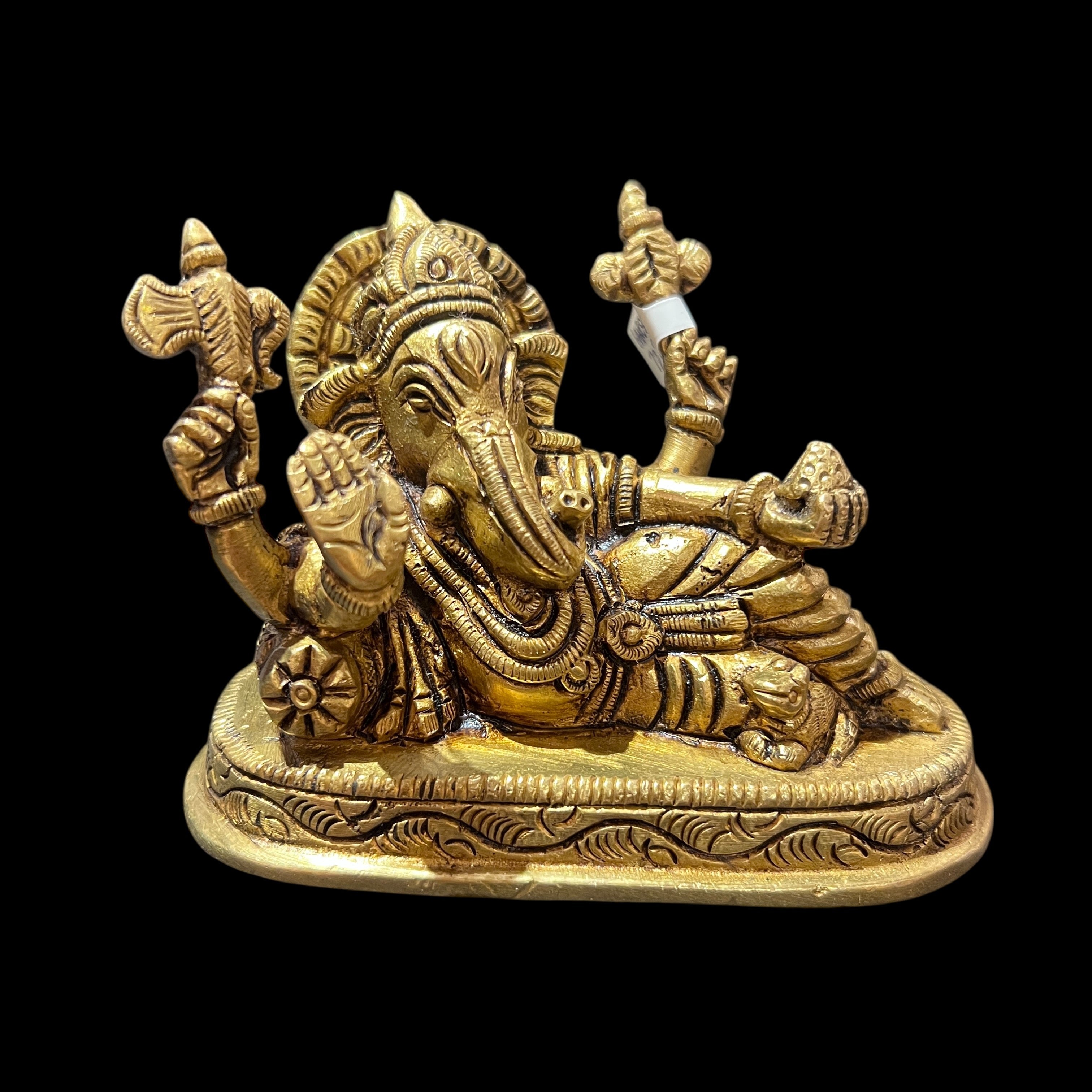 GM Brass Ganesh 722-4.75in - Vintage India NYC