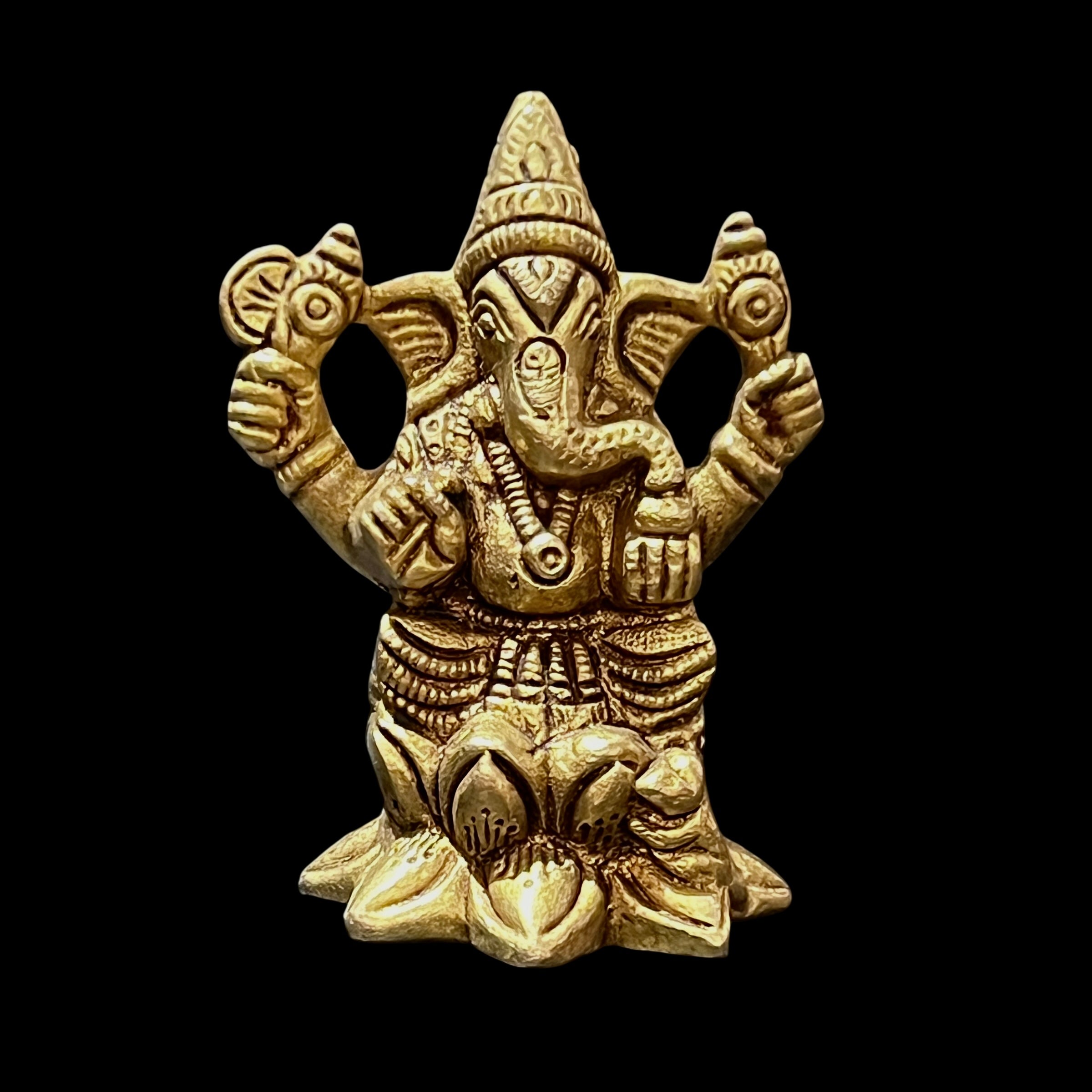 GM Brass Ganesh 258- 3.5in - Vintage India NYC