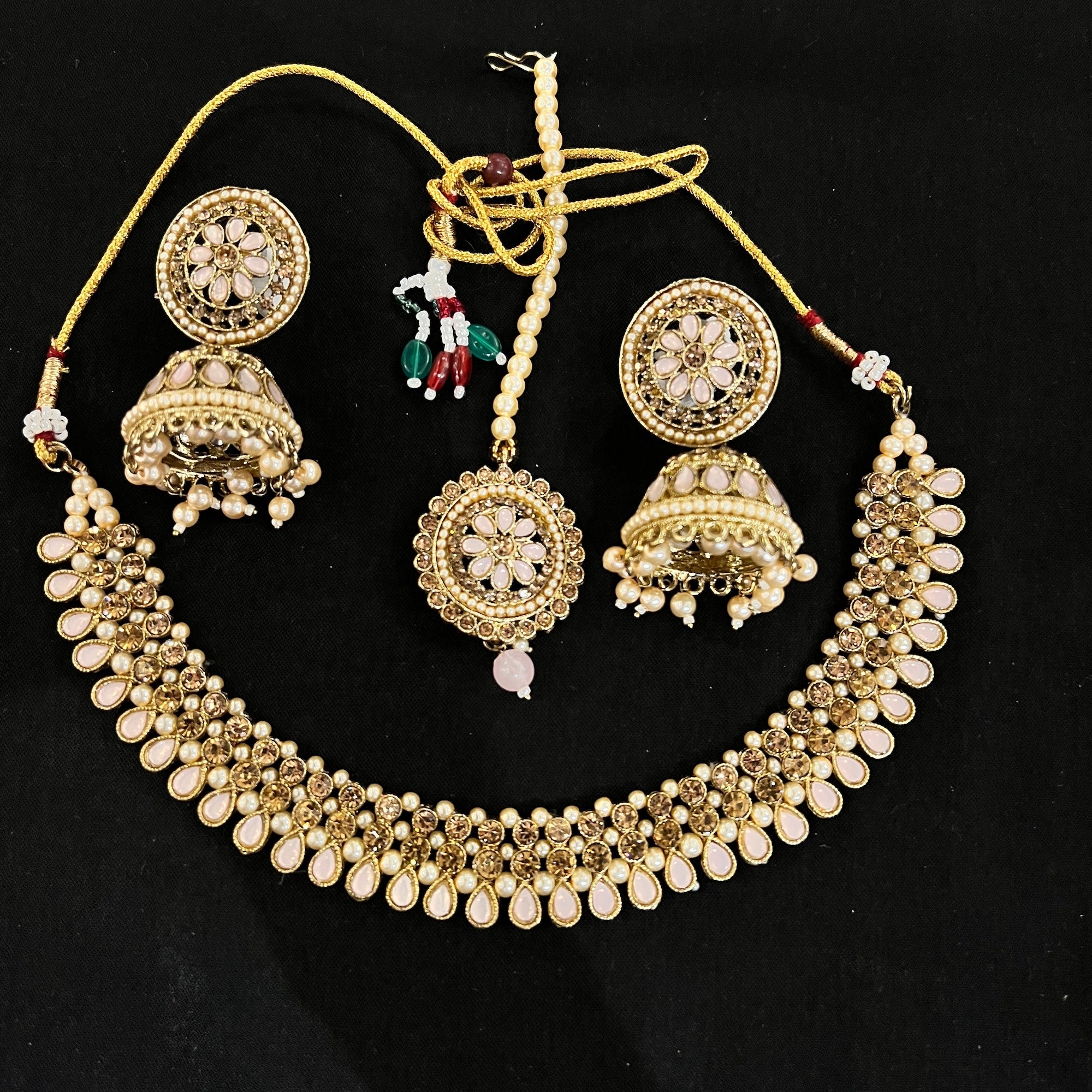 DT Large Jhumka Necklace Sets-Many Colors