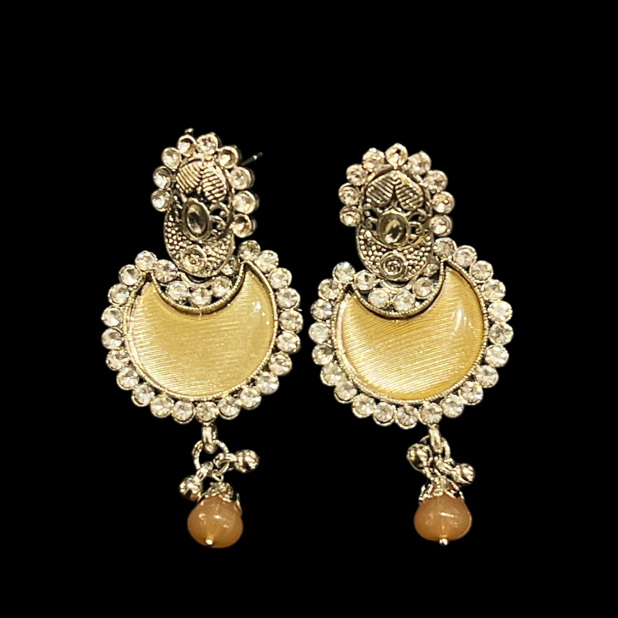 Gold Chand Drop Earrings