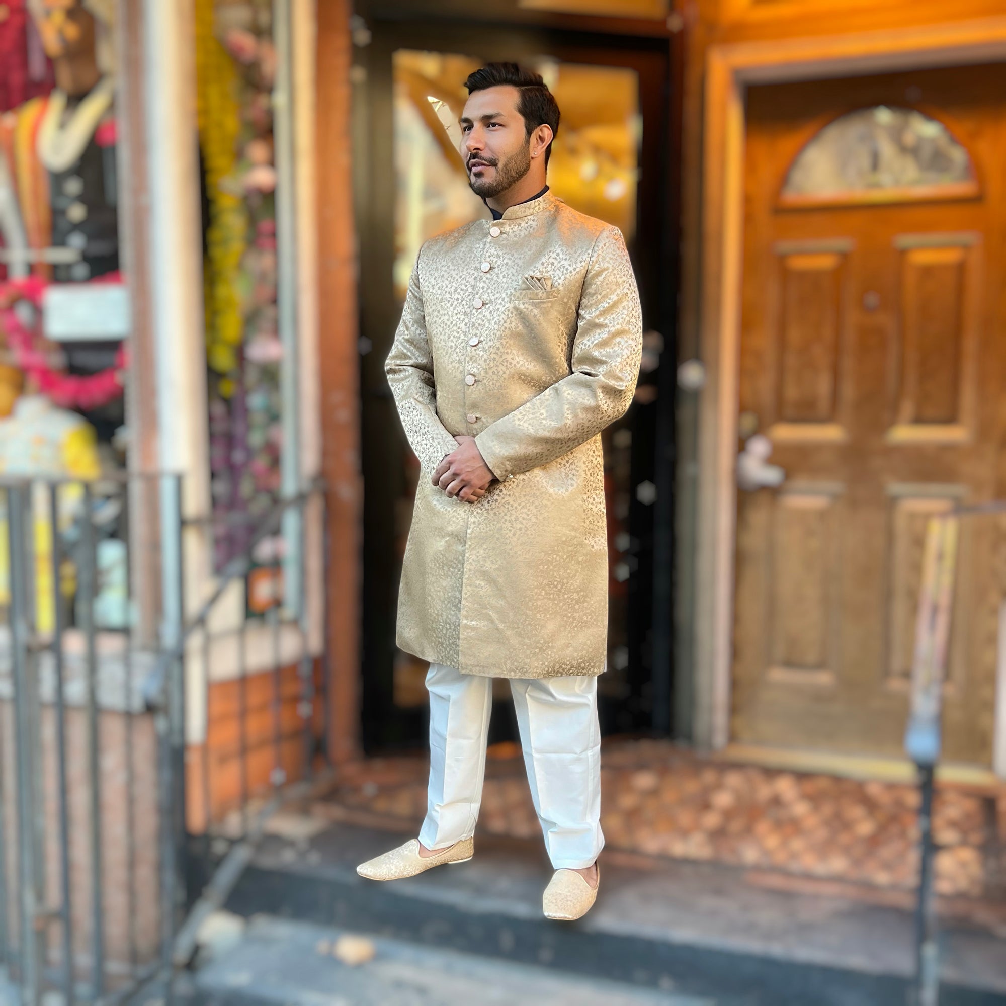 Floral Jacquard Sherwani Size 44-2 Colors