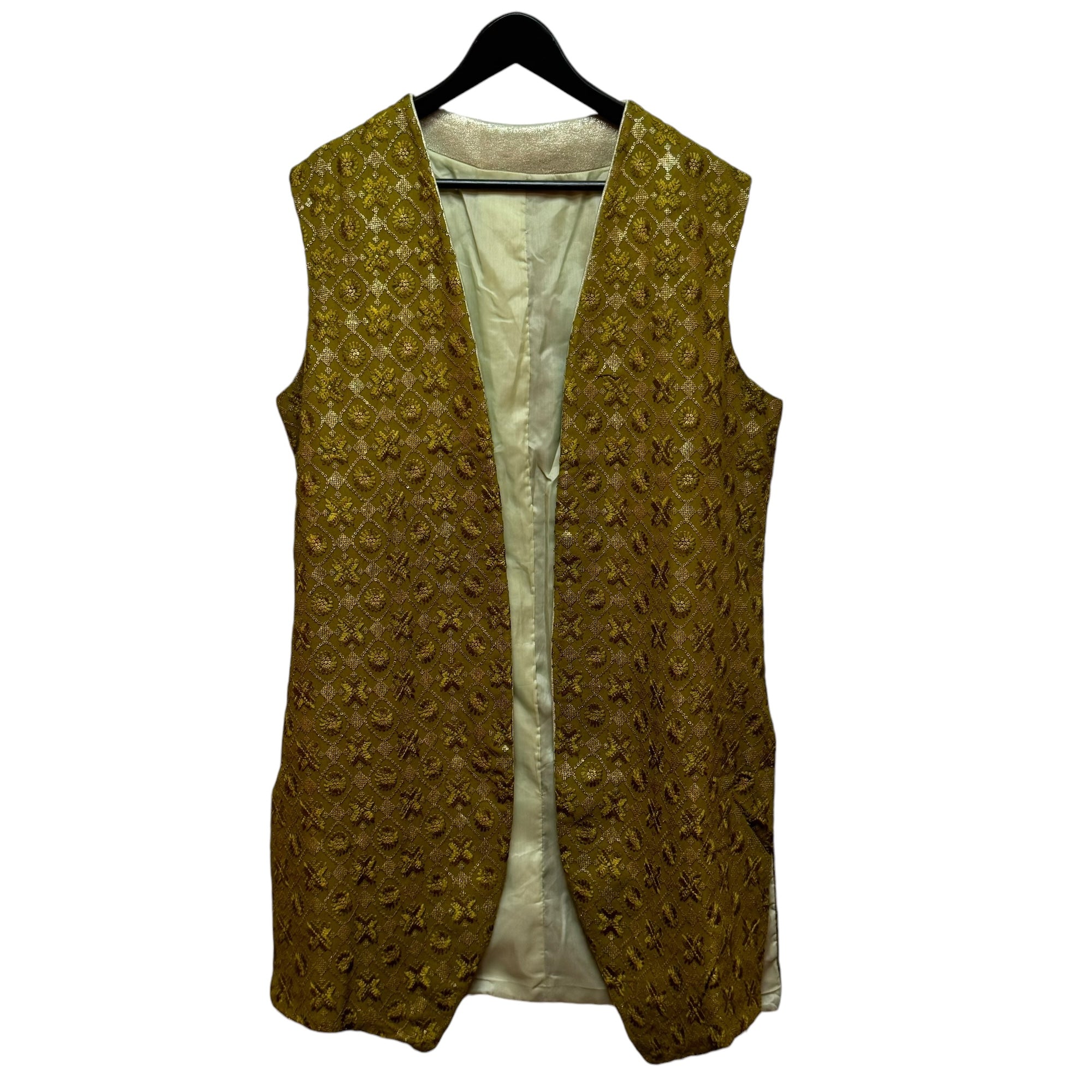 Gold Embroidered Long Vest-Size 40-42