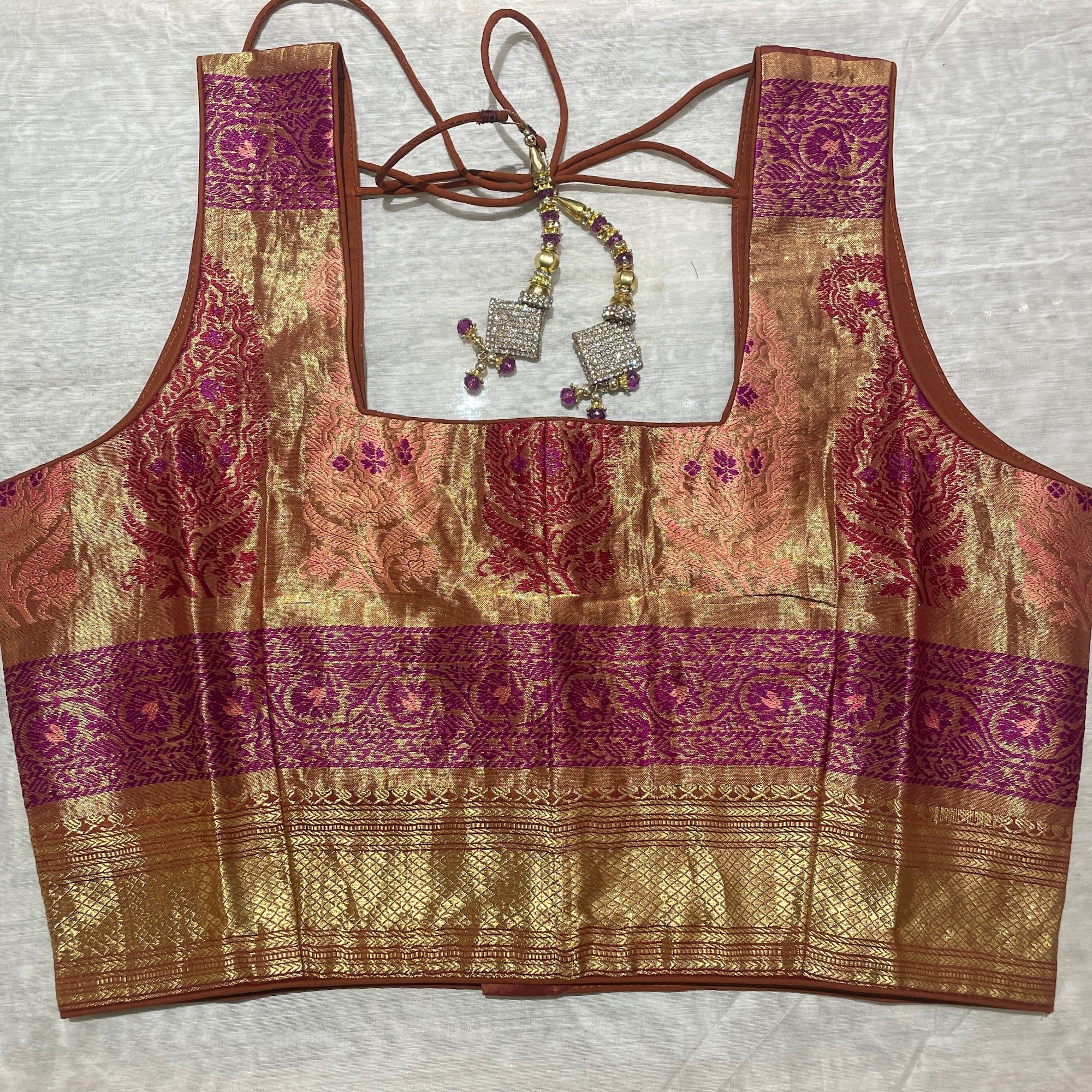 Brocade & Embroidered Saree Blouses 2-Size 36