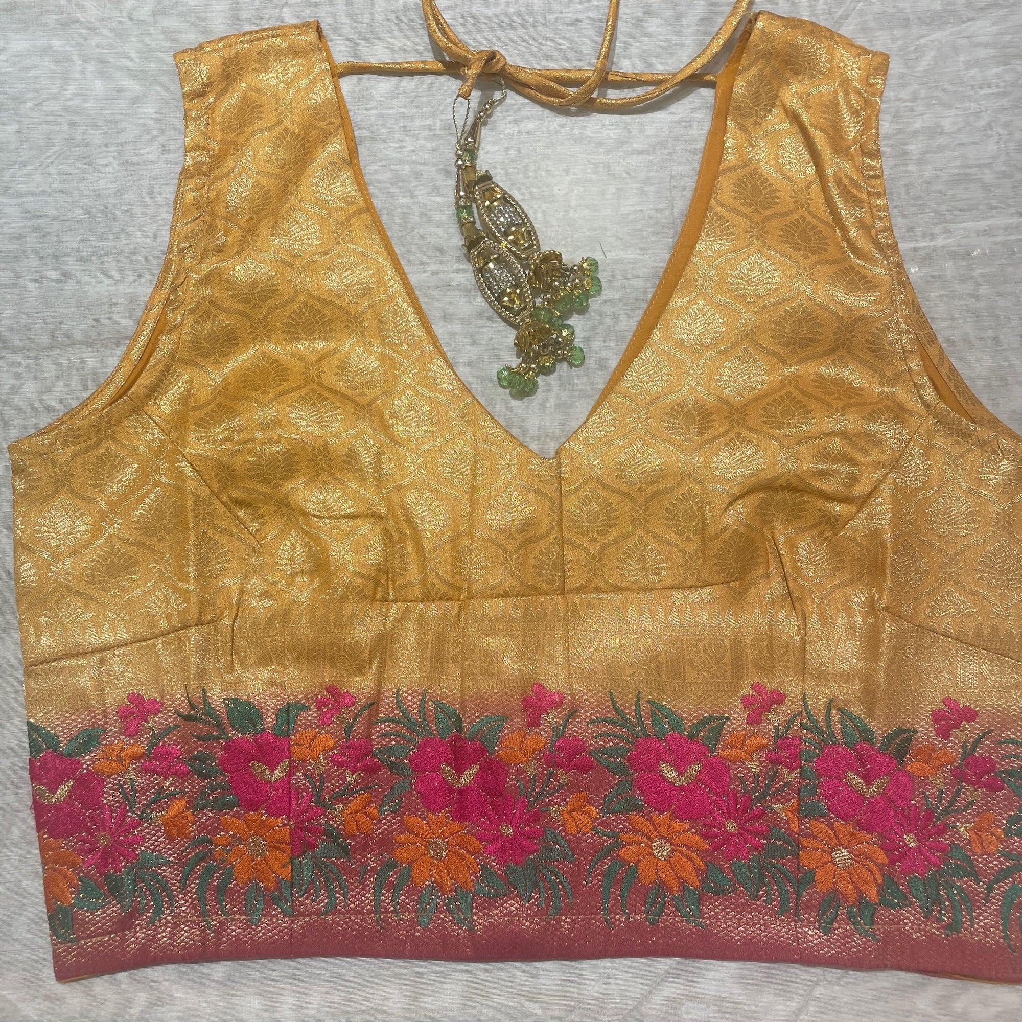 Brocade & Embroidered Saree Blouses 2-Size 36