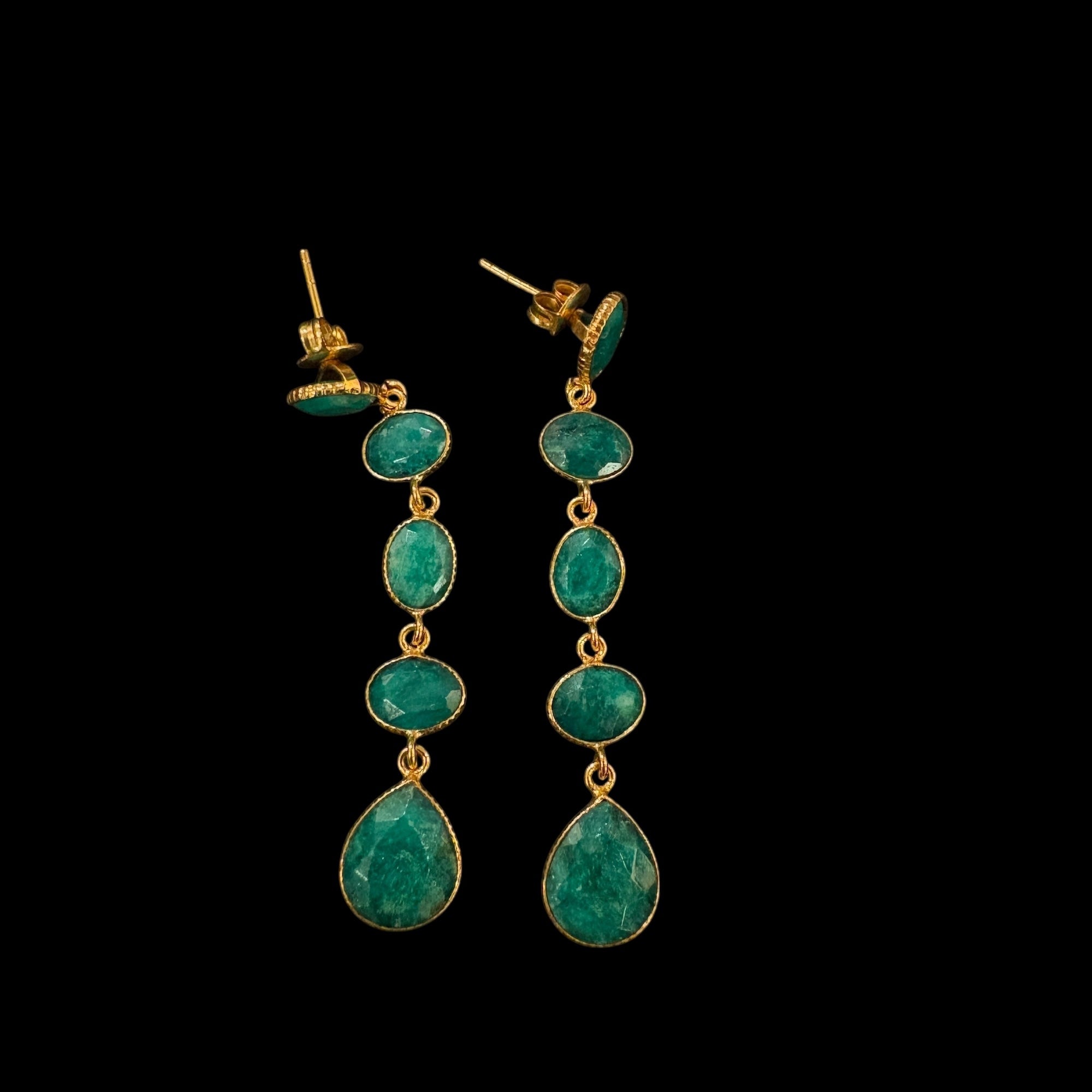 MK Semi Precious Dangling Stones Earrings-Colors